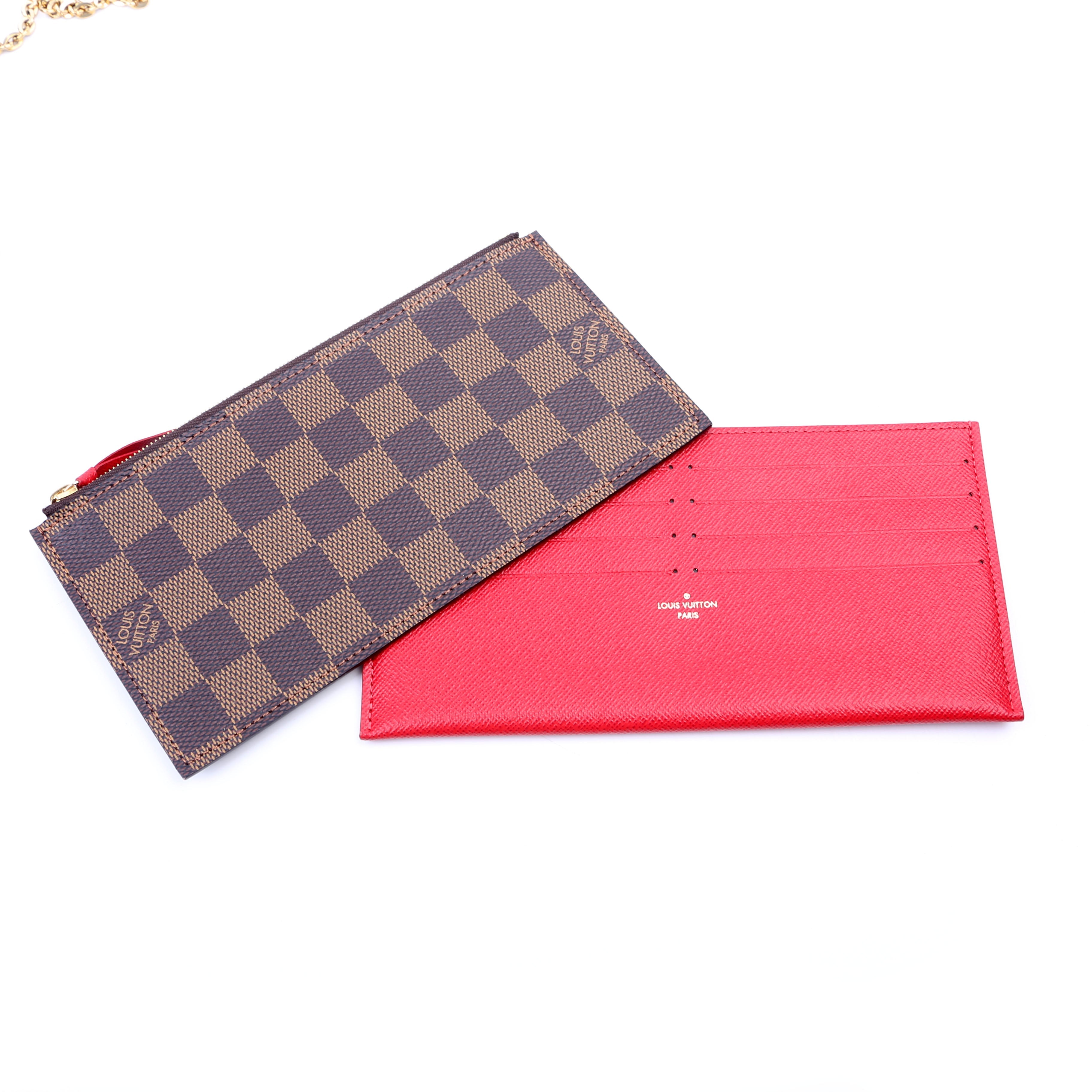 Pochette Felicie Damier Ebene Red