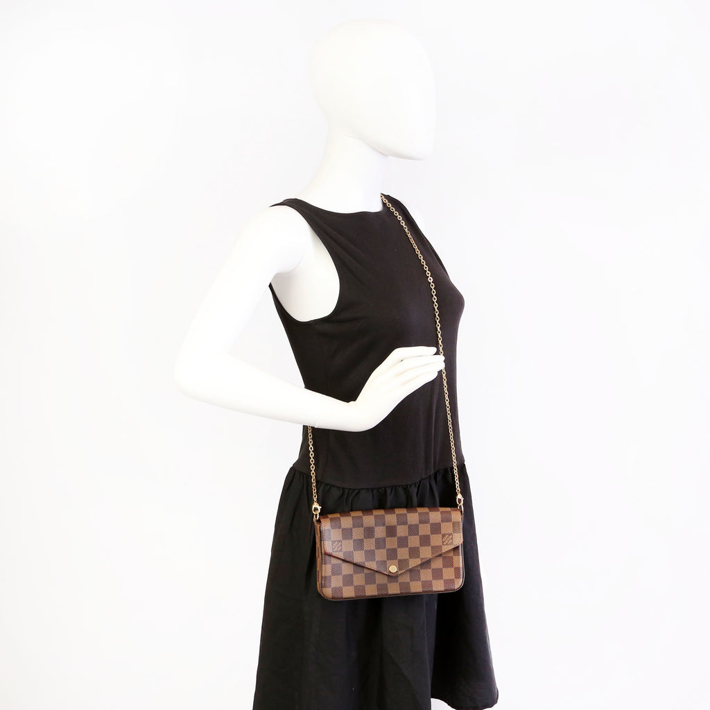 Pochette Felicie Damier Ebene Red