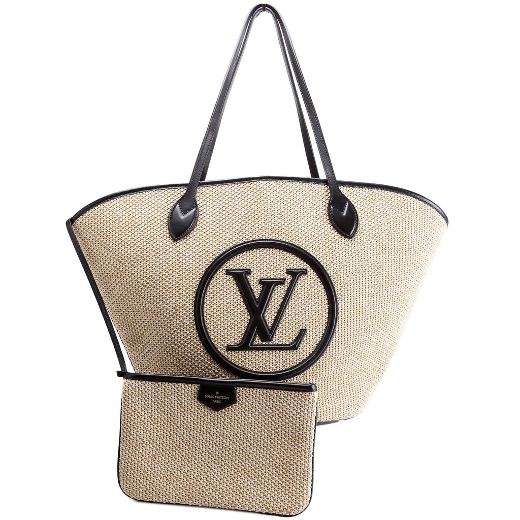 Saint Jacques Raffia Tote Tan/Black
