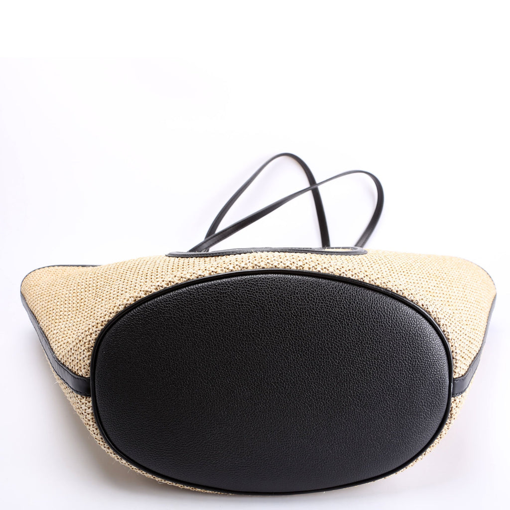 Saint Jacques Raffia Tote Tan/Black