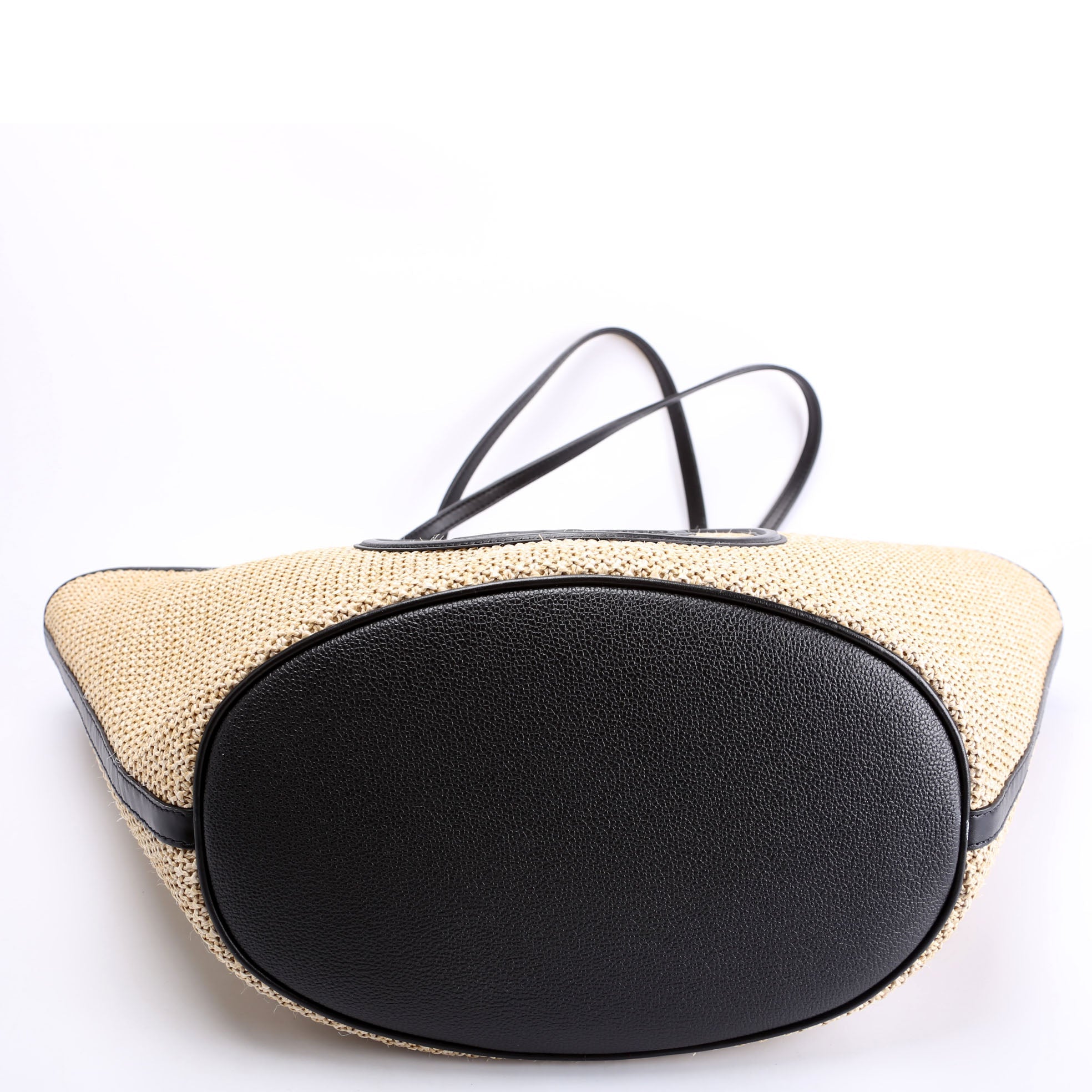 Saint Jacques Raffia Tote Tan/Black