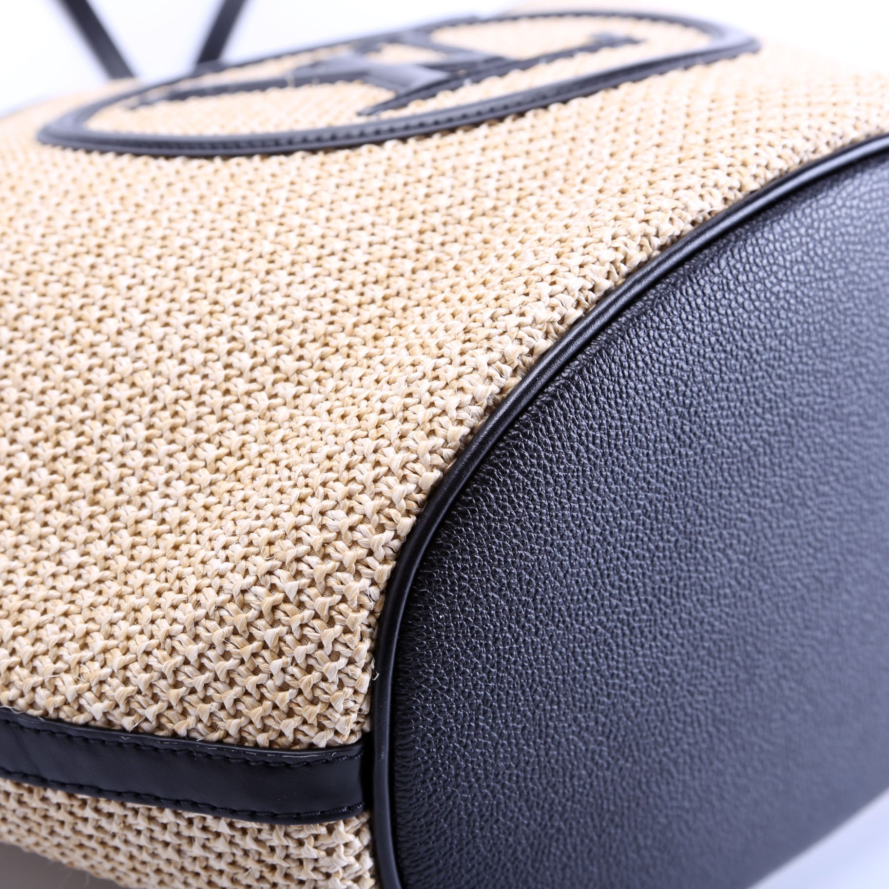 Saint Jacques Raffia Tote Tan/Black