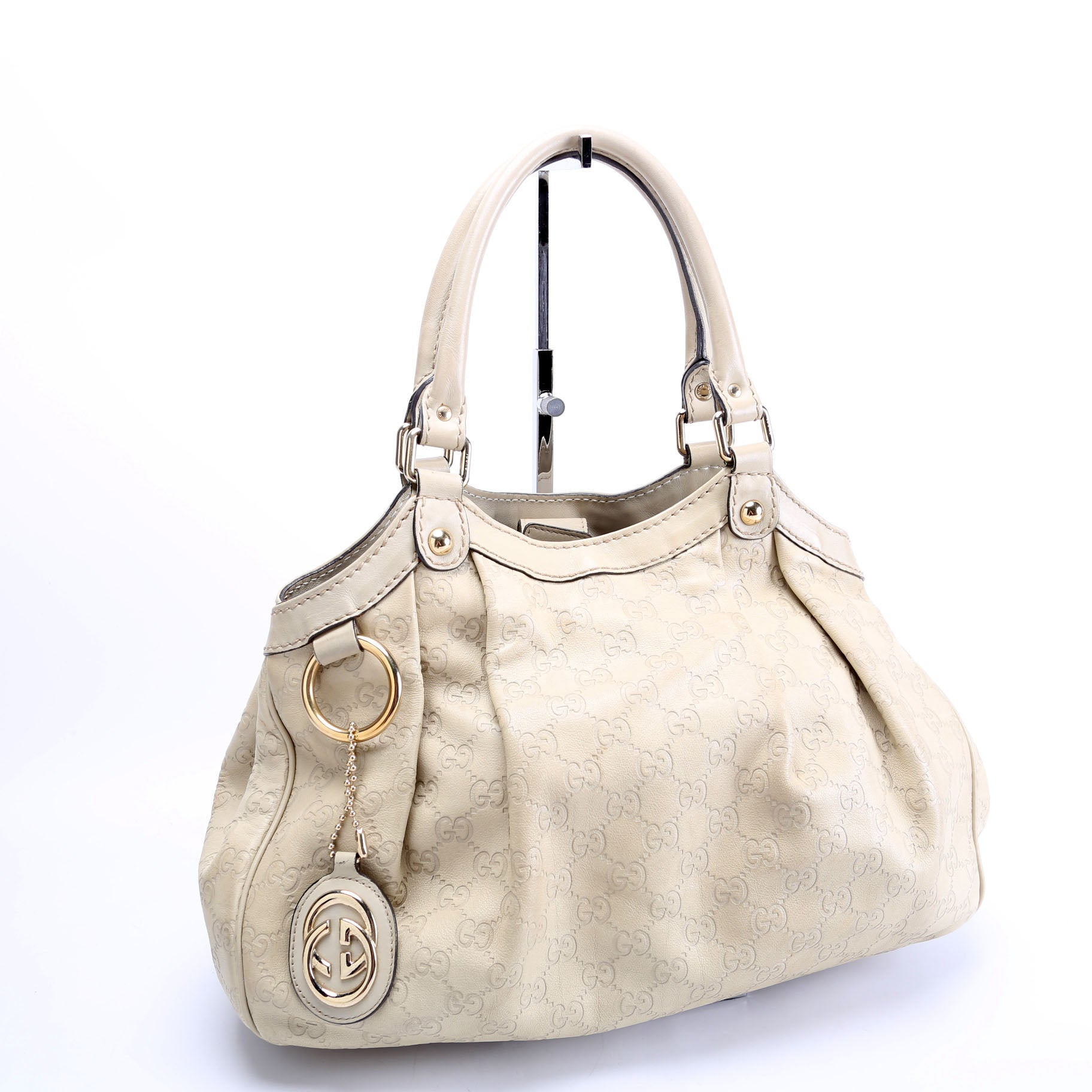 211944 Sukey GG Leather Medium Nude