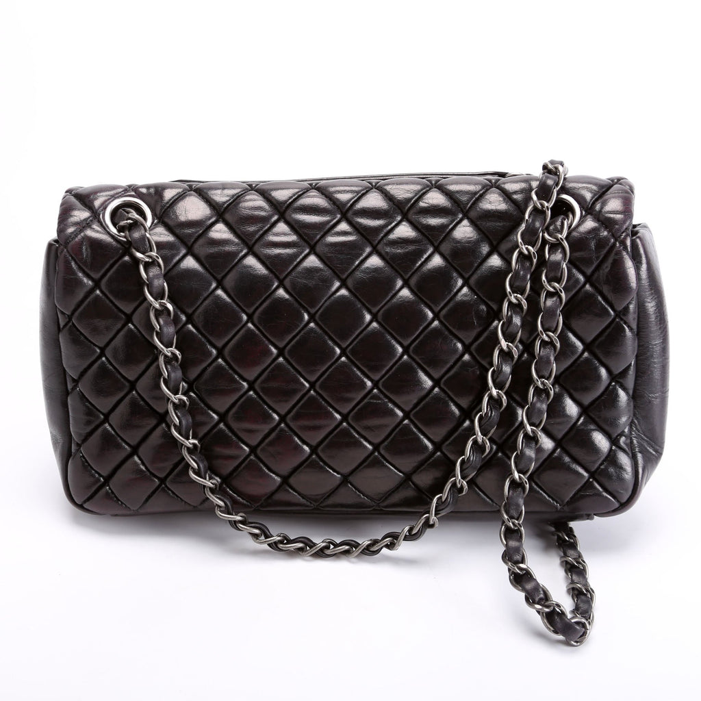 New Bubble Small Flap Bag Iridescent Calfskin 17M Black