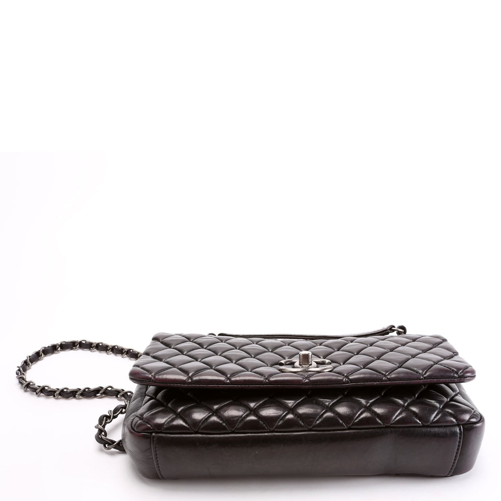 New Bubble Small Flap Bag Iridescent Calfskin 17M Black