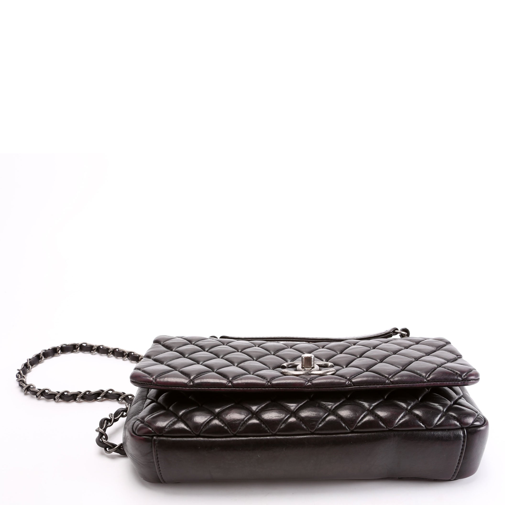 New Bubble Small Flap Bag Iridescent Calfskin 17M Black
