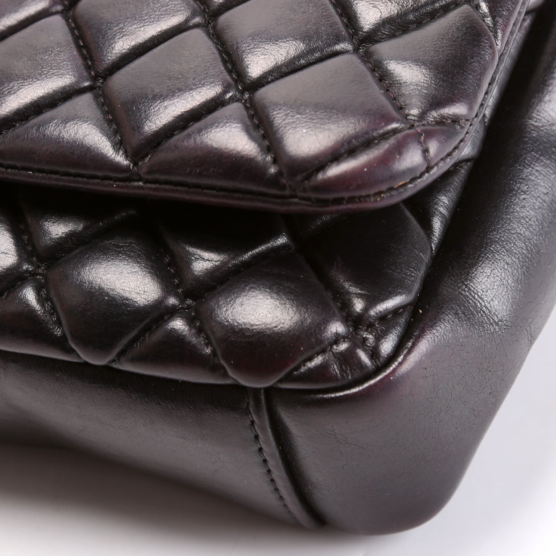 New Bubble Small Flap Bag Iridescent Calfskin 17M Black