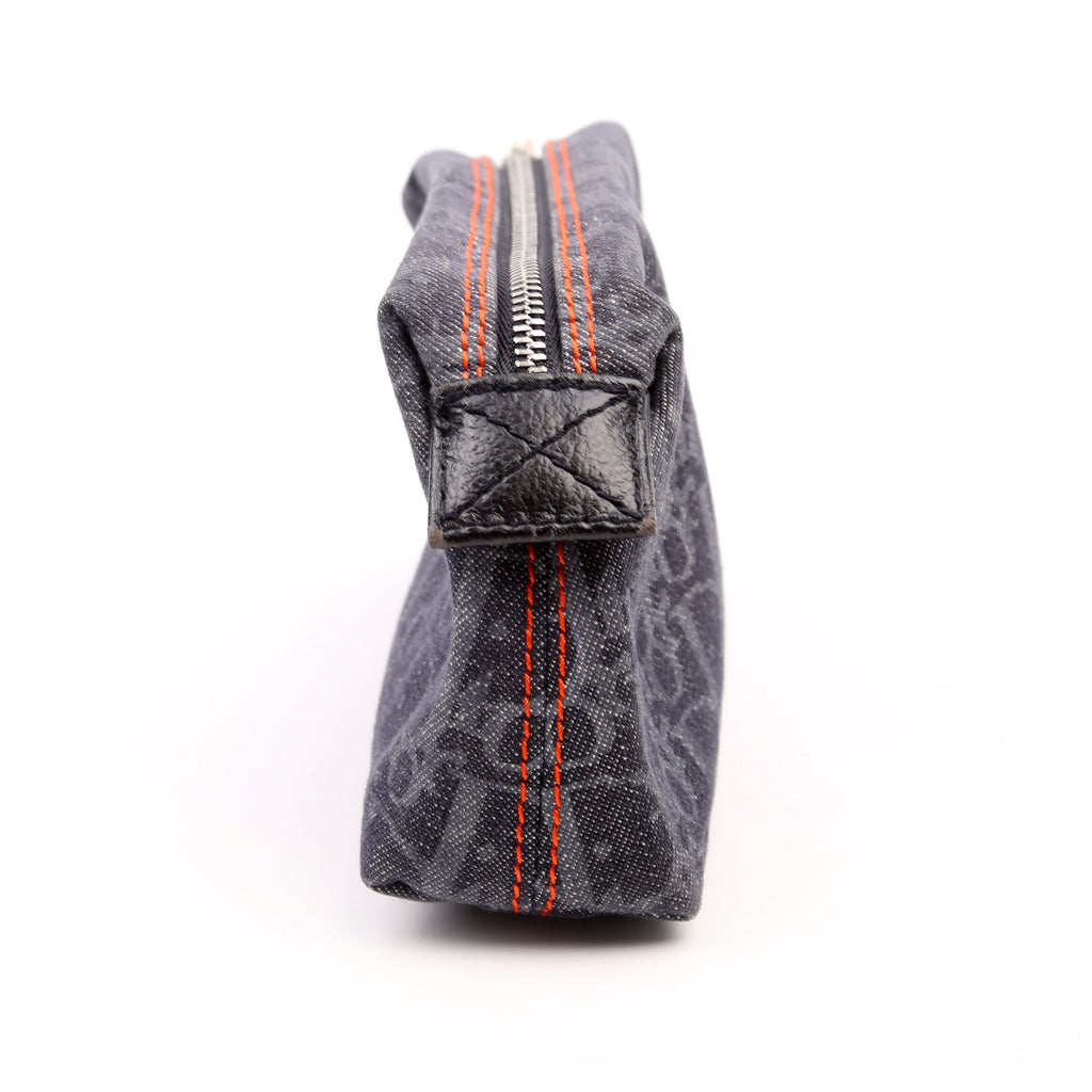 Flight Trotter Cosmetic Pouch Denim Monogram Blue