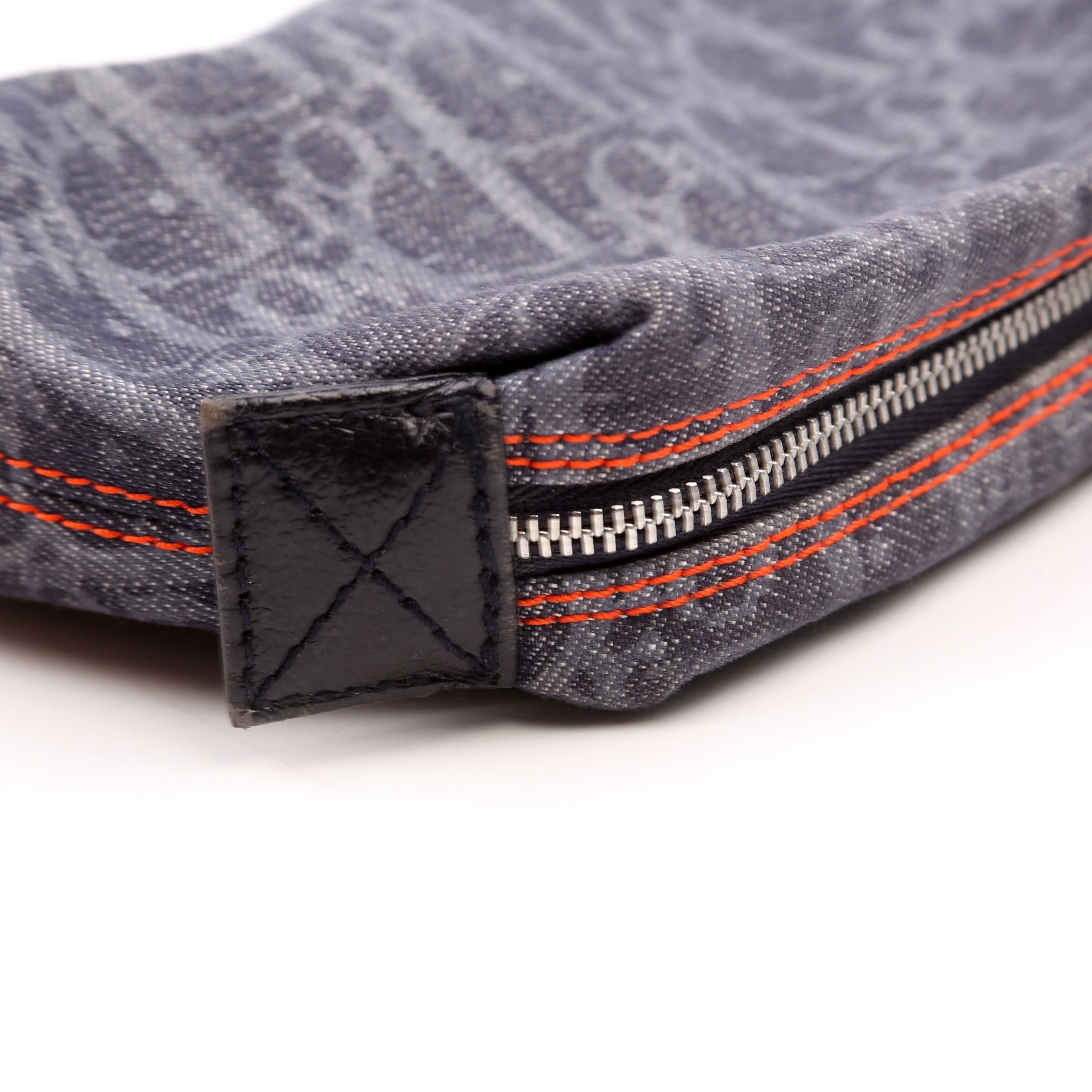 Flight Trotter Cosmetic Pouch Denim Monogram Blue