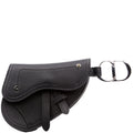 Saddle Key Pouch Grained Calfskin Black