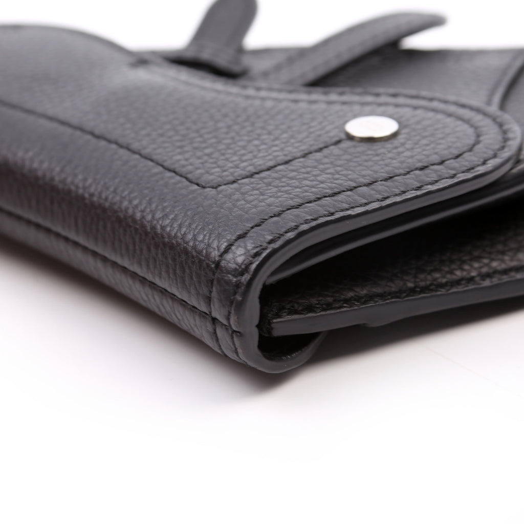 Saddle Key Pouch Grained Calfskin Black