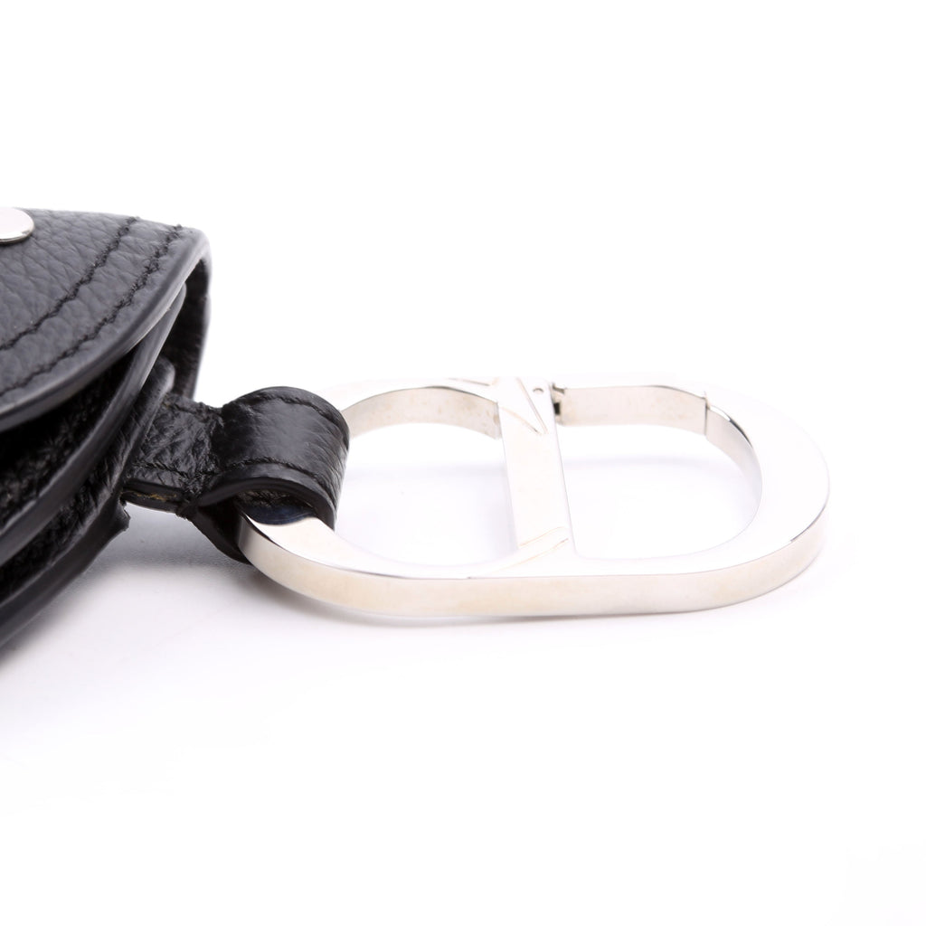 Saddle Key Pouch Grained Calfskin Black