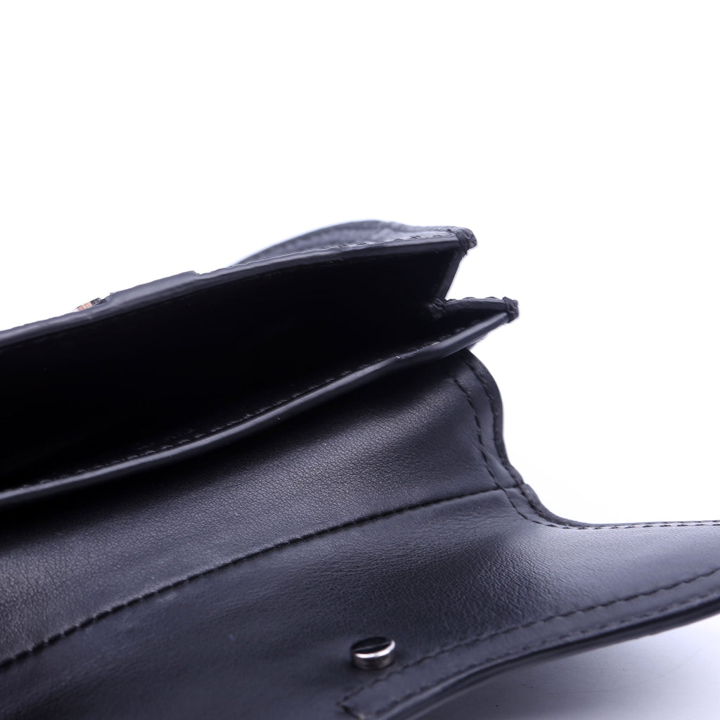 Saddle Key Pouch Grained Calfskin Black