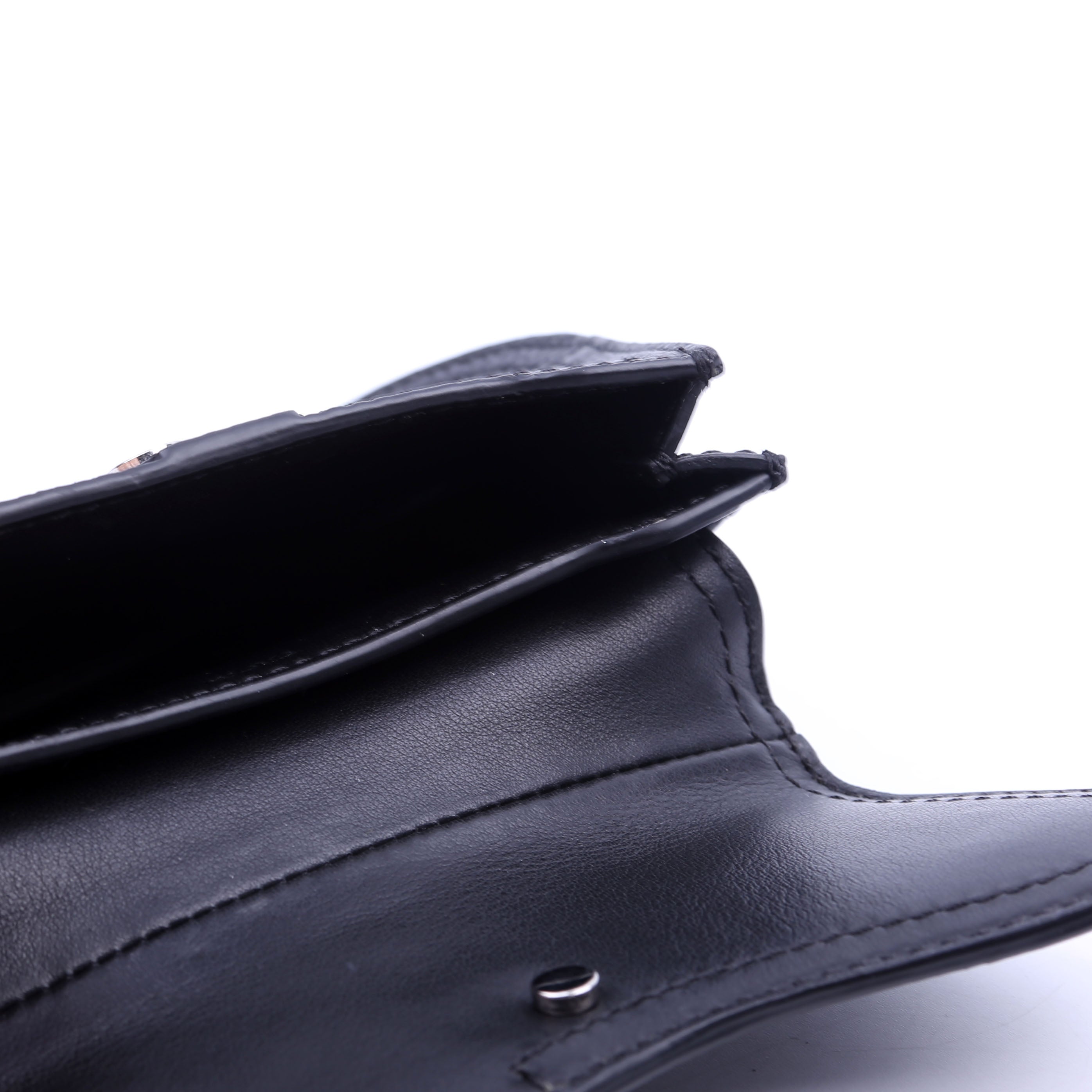 Saddle Key Pouch Grained Calfskin Black