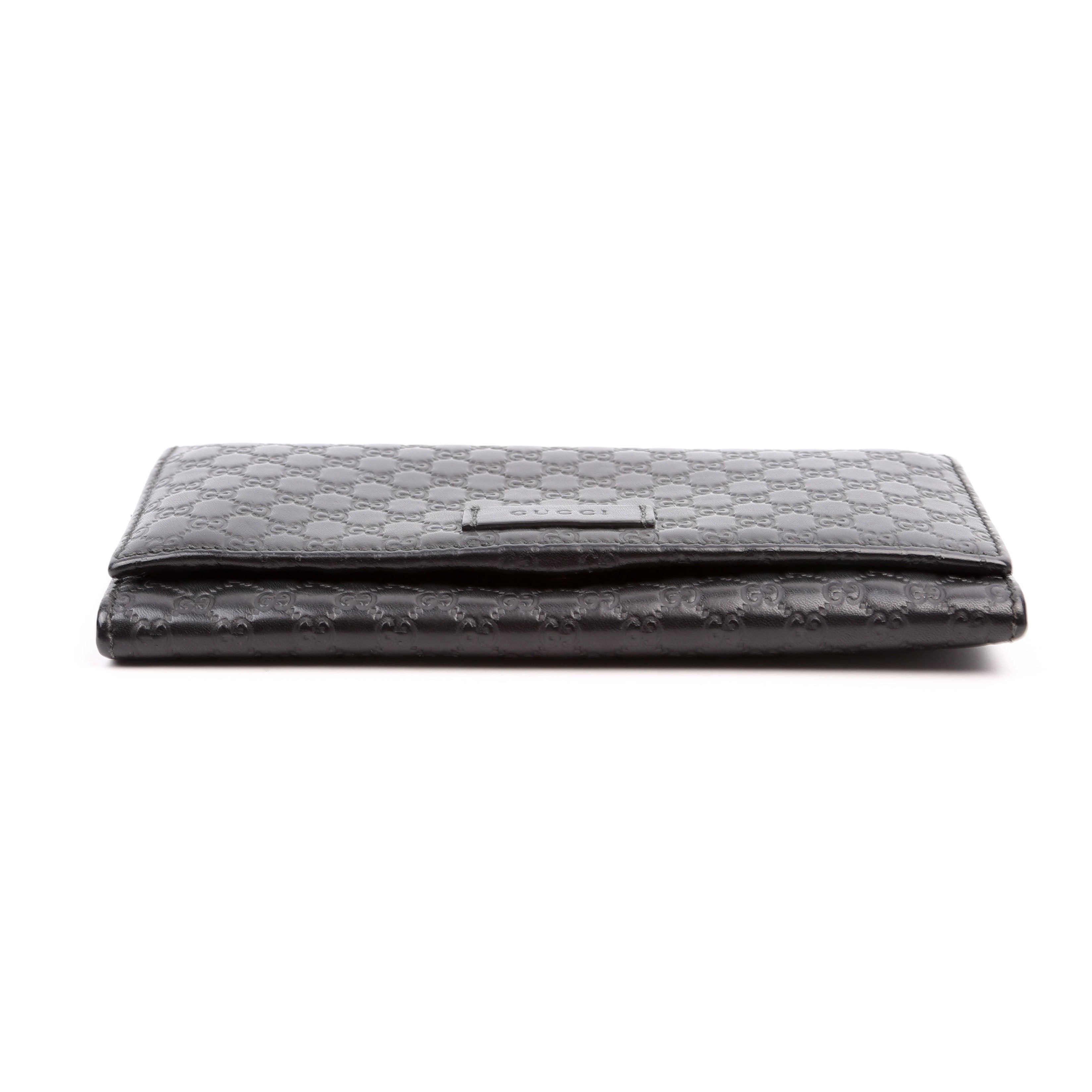 449396 Microguccissima Continental Flap Wallet Black