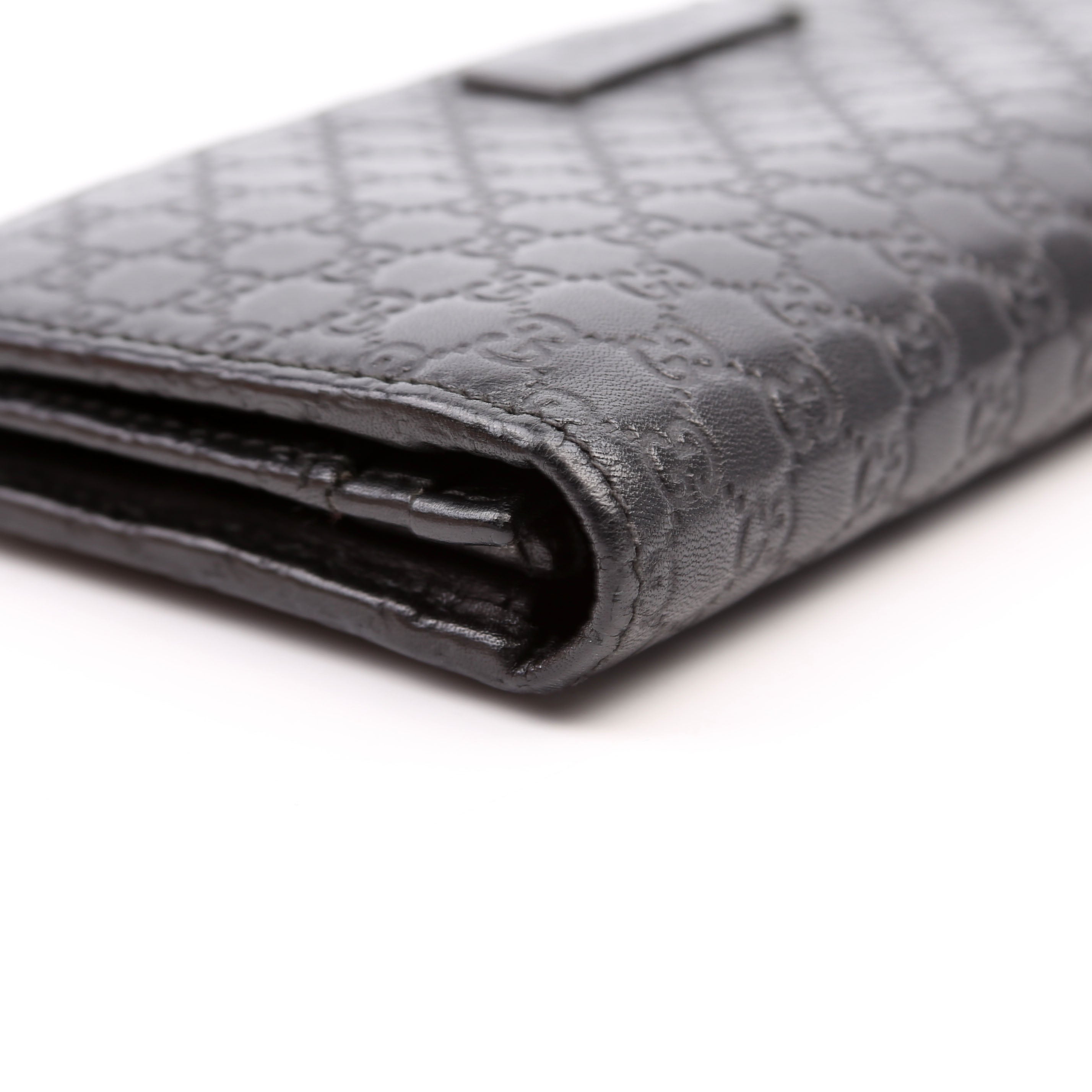 449396 Microguccissima Continental Flap Wallet Black