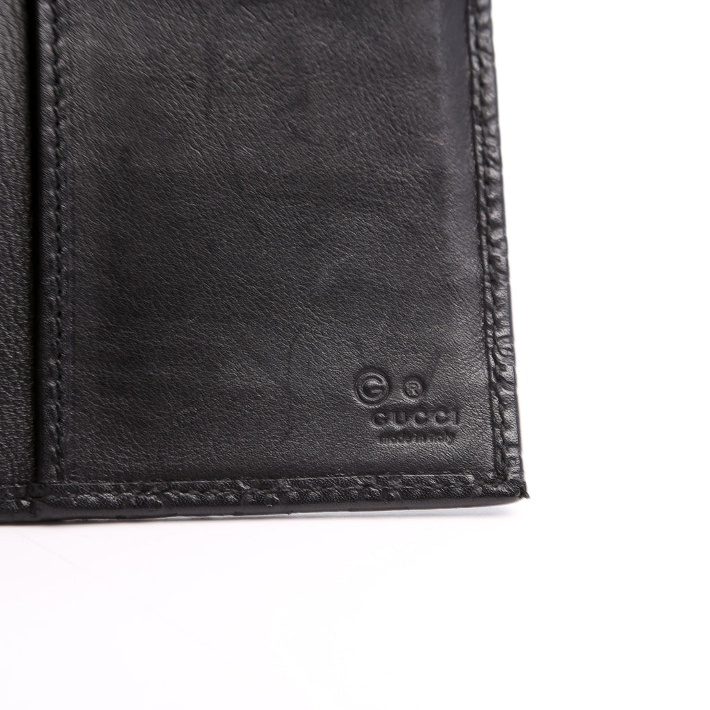 449396 Microguccissima Continental Flap Wallet Black