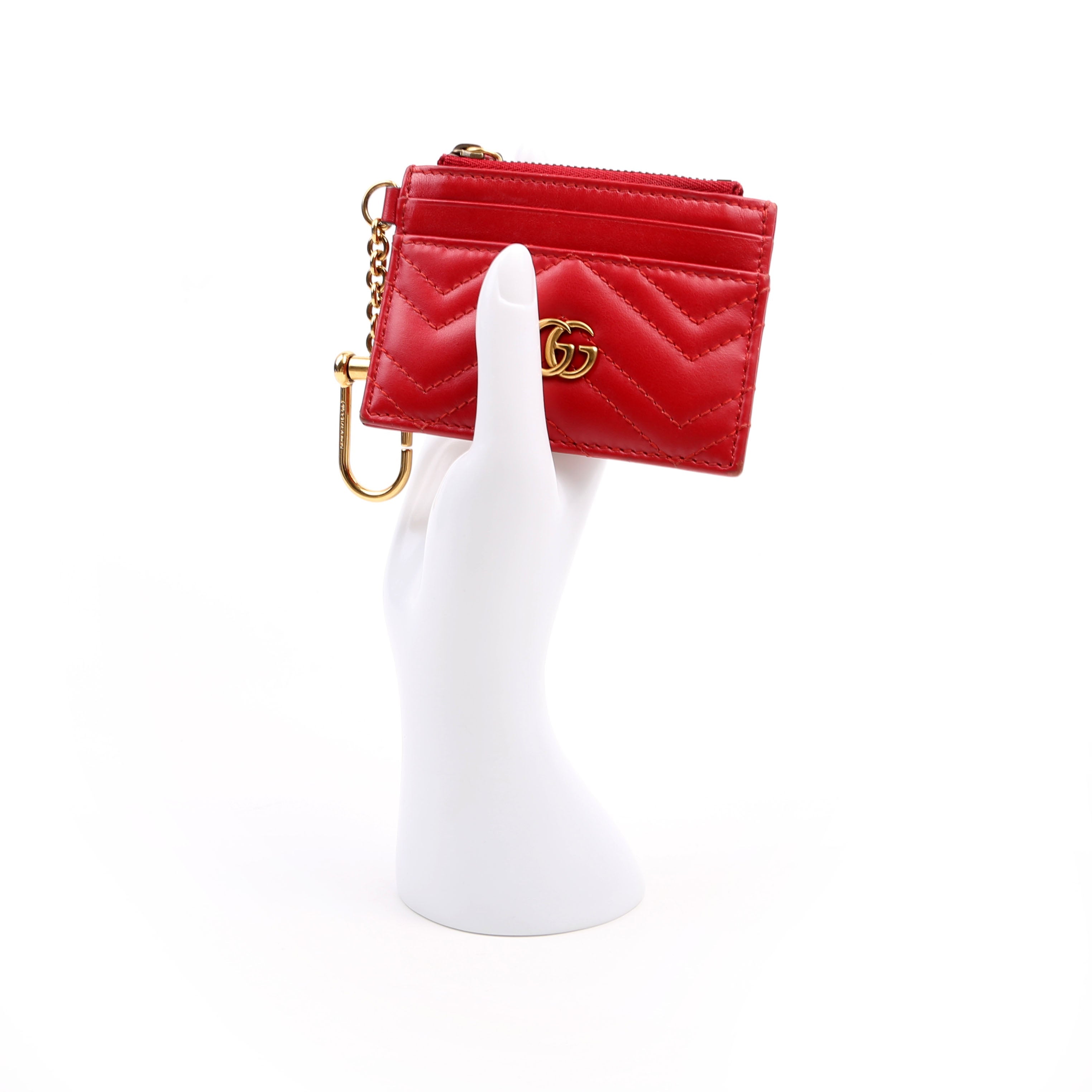 627064 Marmont Keychain Wallet Red