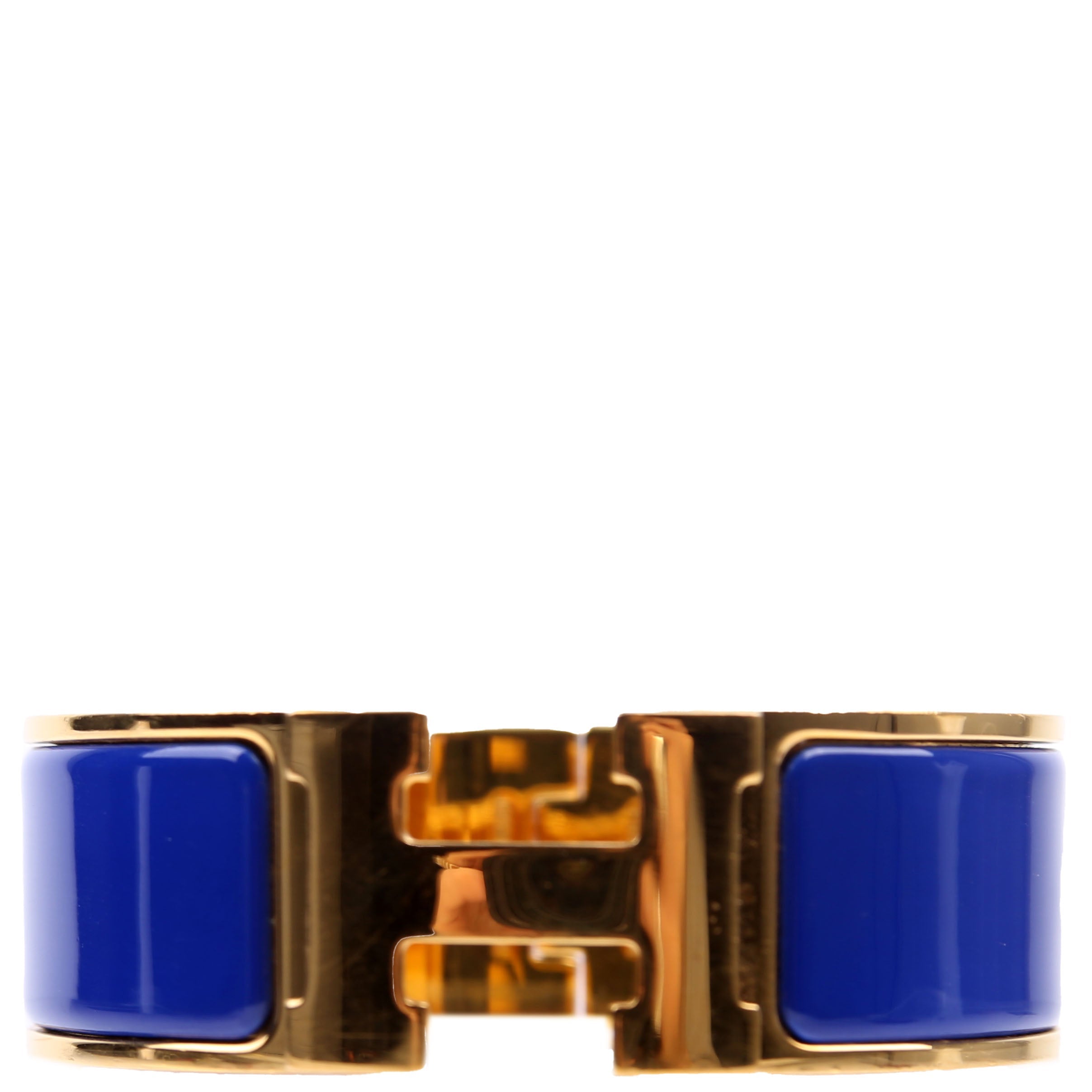 Hermes Clic Clac Wide PM Bracelet Gold/Blue