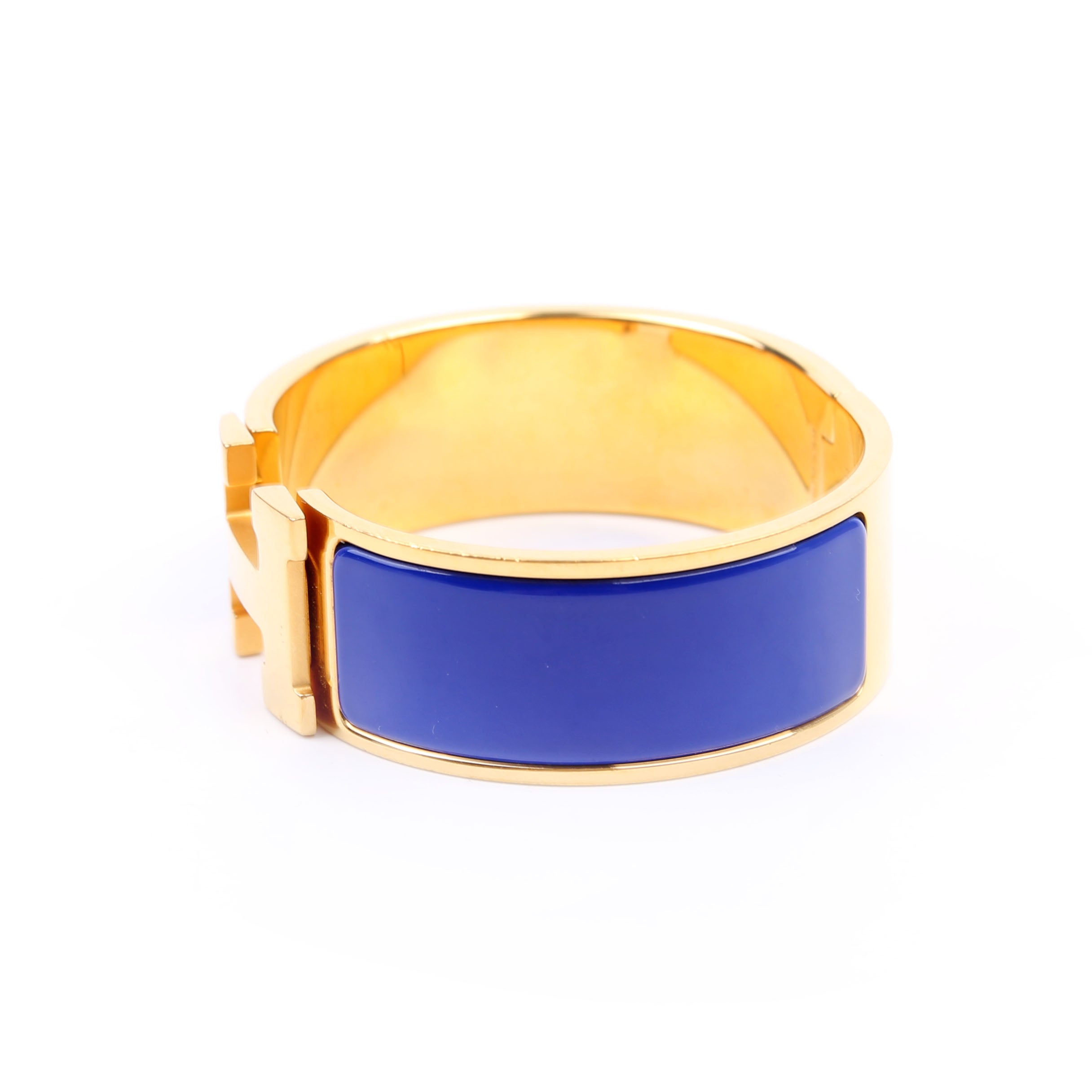 Hermes Clic Clac Wide PM Bracelet Gold/Blue