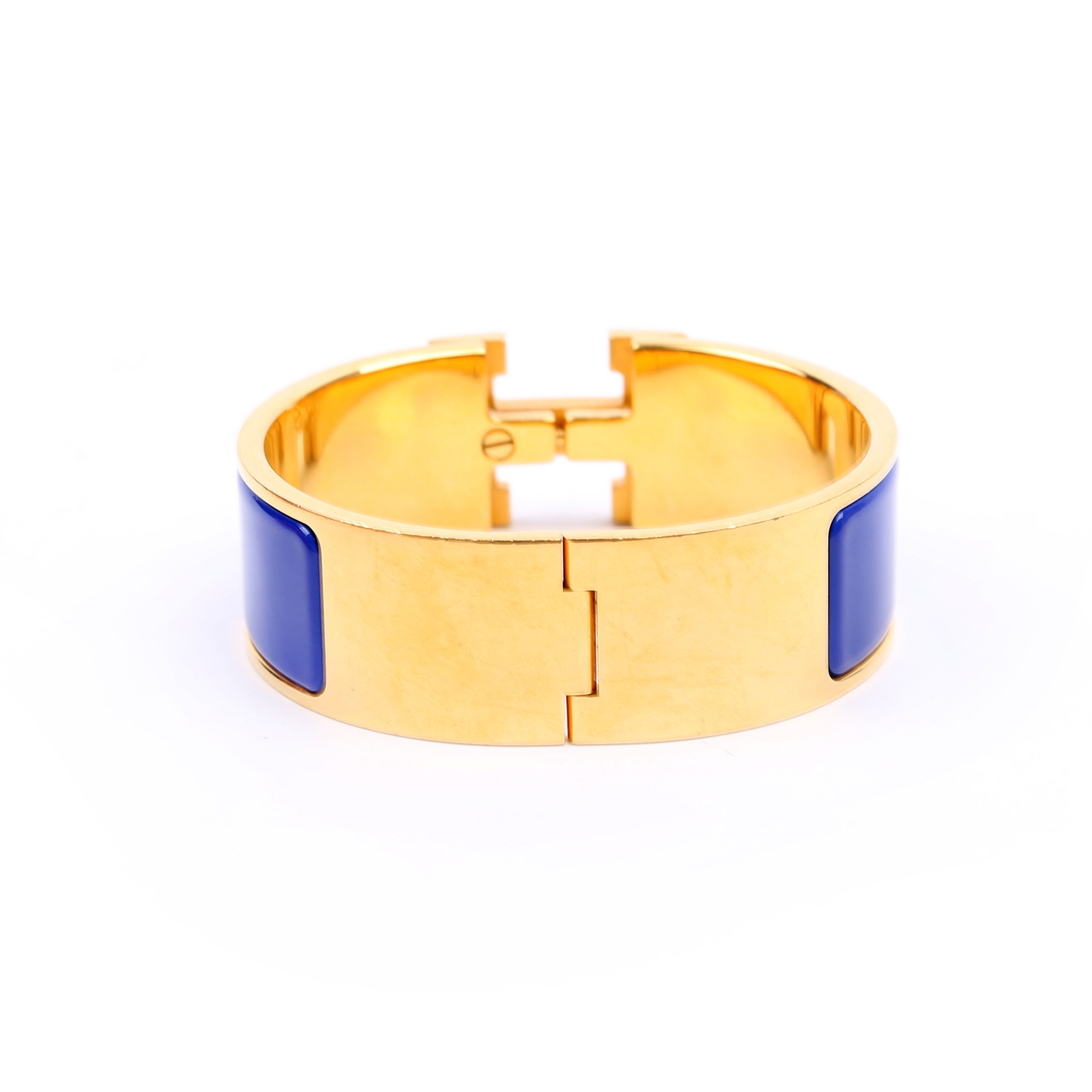 Hermes Clic Clac Wide PM Bracelet Gold/Blue