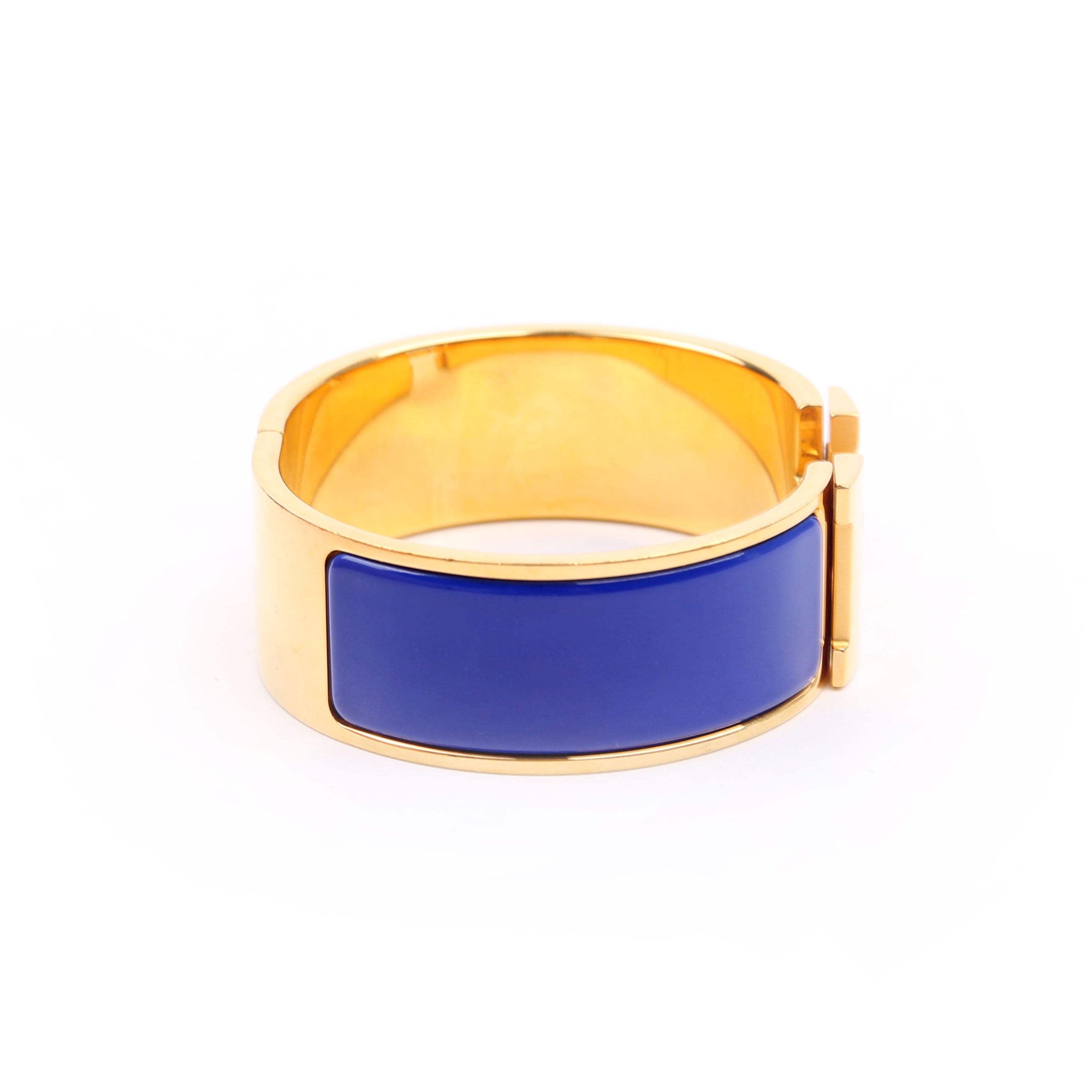 Hermes Clic Clac Wide PM Bracelet Gold/Blue