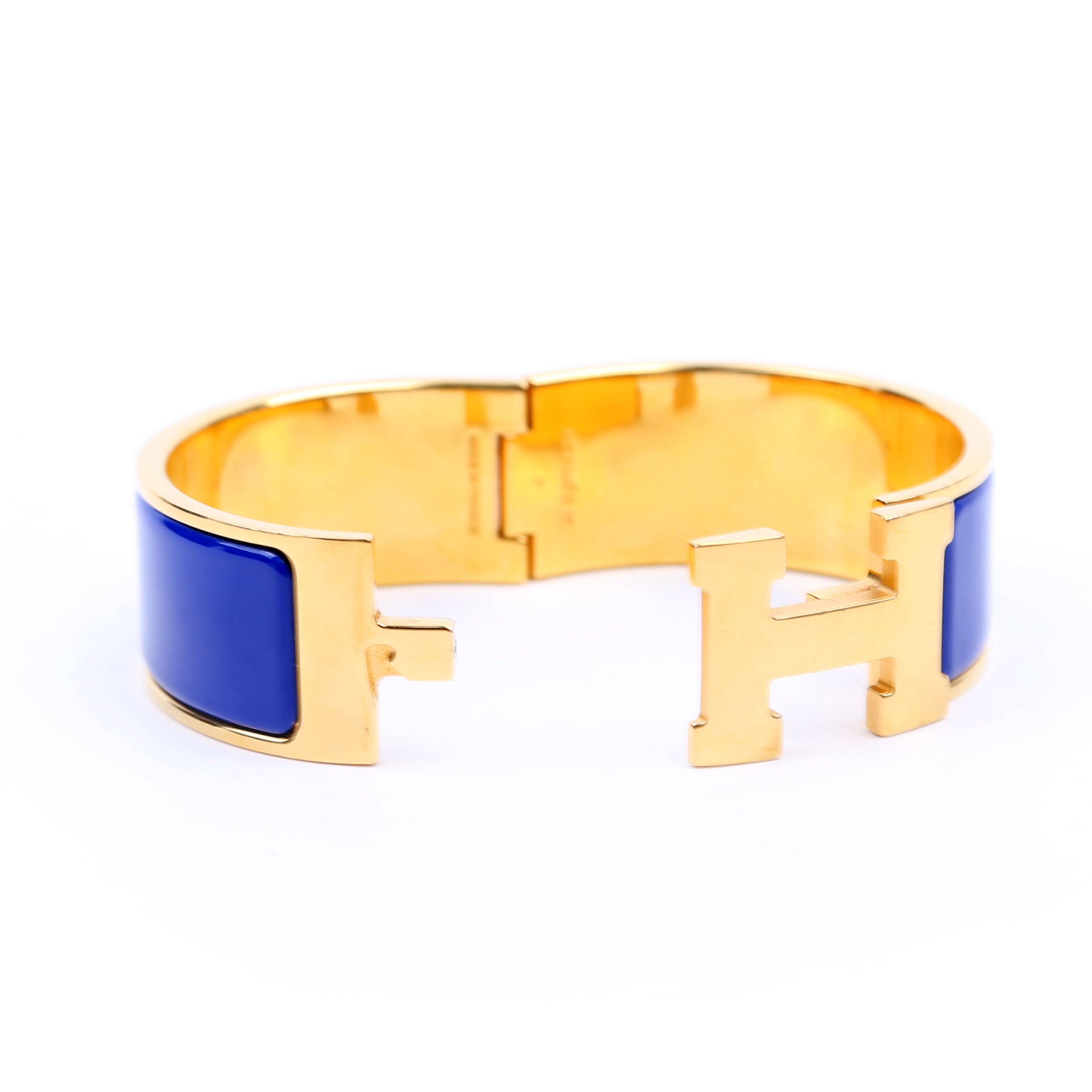 Hermes Clic Clac Wide PM Bracelet Gold/Blue