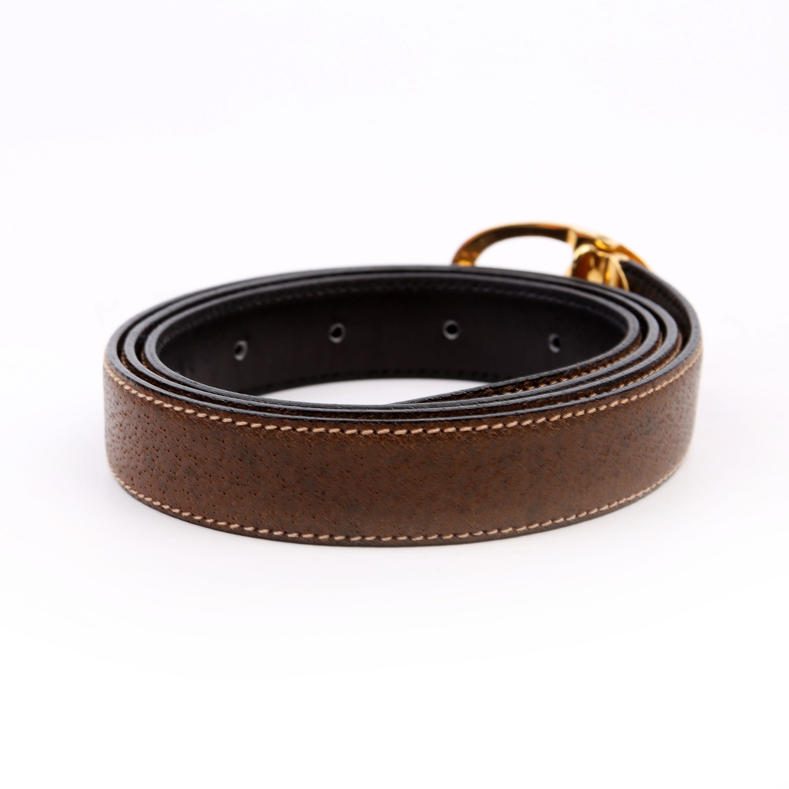 036.116 Interlocking G Oval Reversible Vintage Belt Size 100/40 Brown/Black