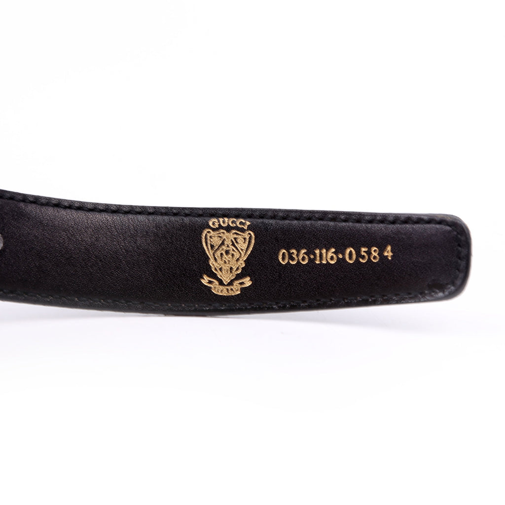 036.116 Interlocking G Oval Reversible Vintage Belt Size 100/40 Brown/Black