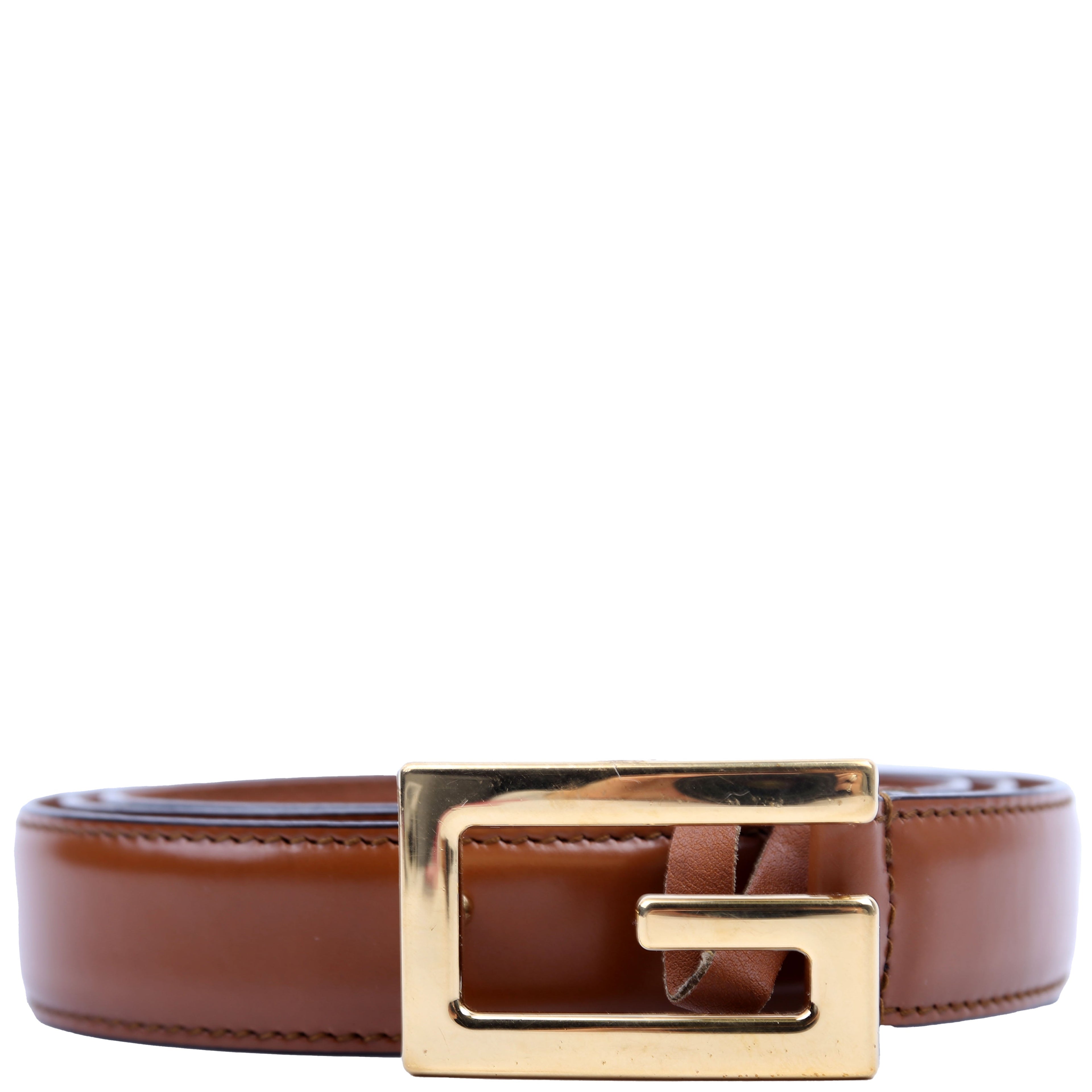 523305 Icaro G Cube 25MM Calfskin Belt Size 95/38 Brown