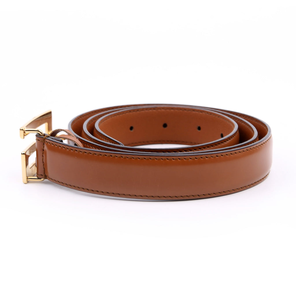 523305 Icaro G Cube 25MM Calfskin Belt Size 95/38 Brown