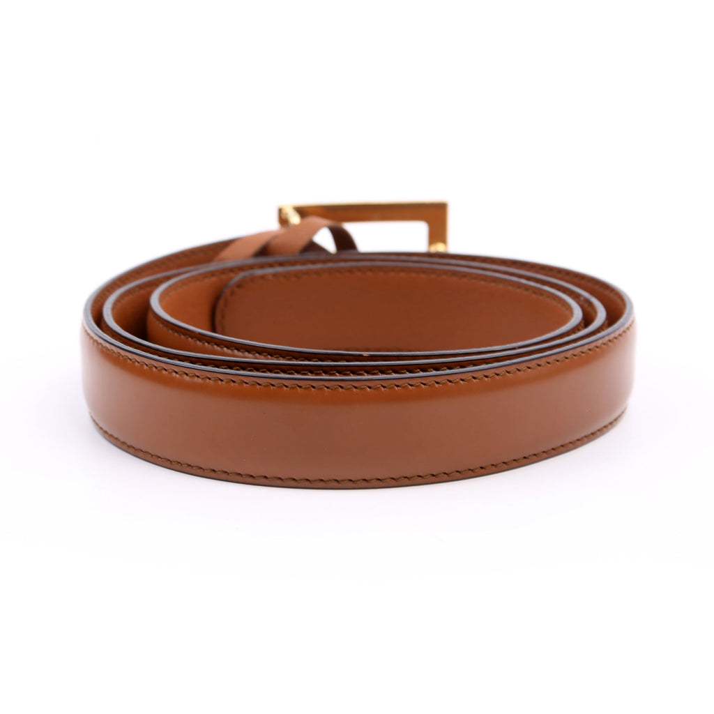 523305 Icaro G Cube 25MM Calfskin Belt Size 95/38 Brown