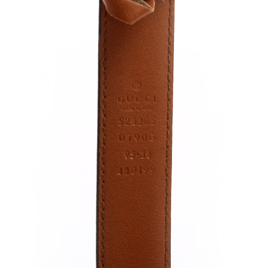 523305 Icaro G Cube 25MM Calfskin Belt Size 95/38 Brown