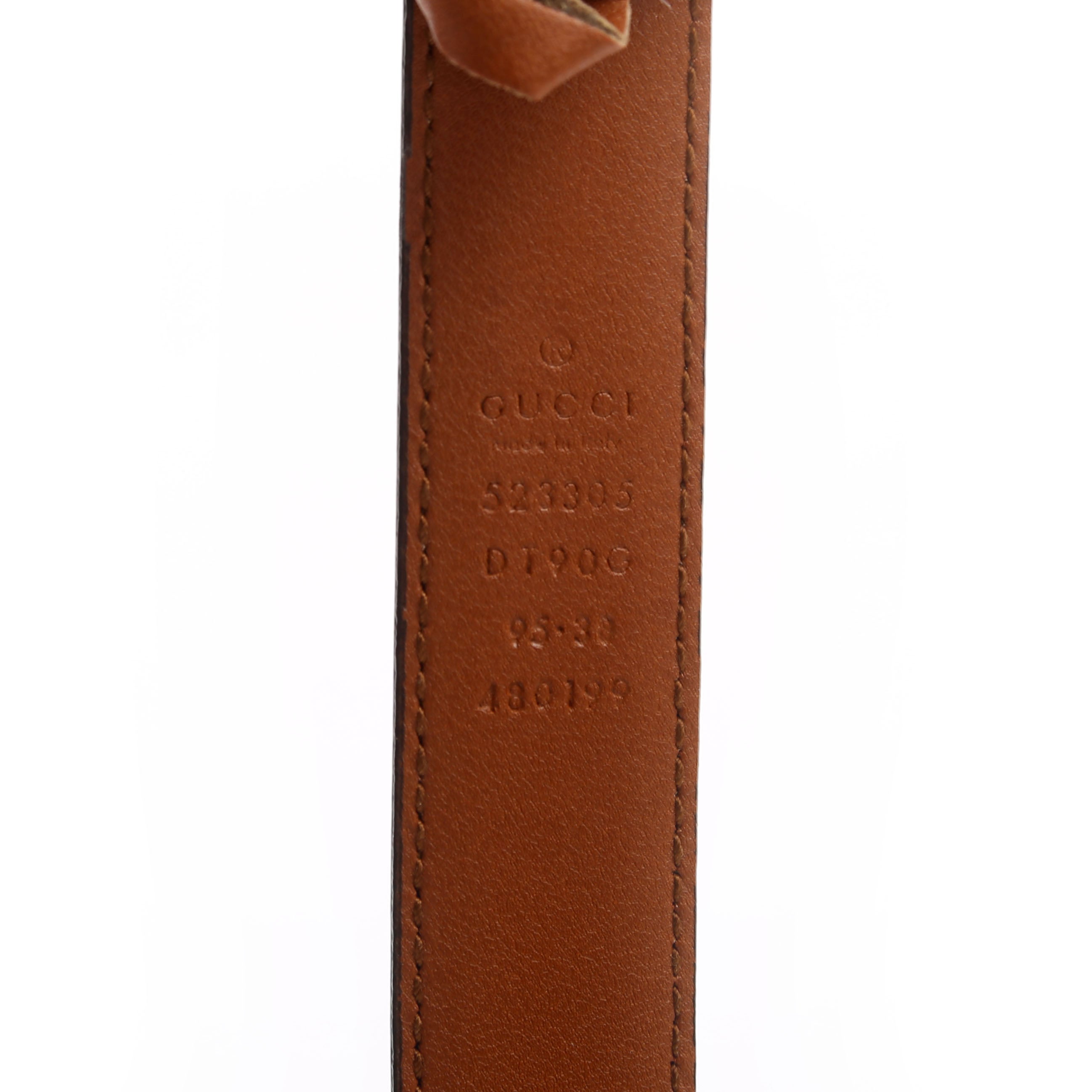 523305 Icaro G Cube 25MM Calfskin Belt Size 95/38 Brown