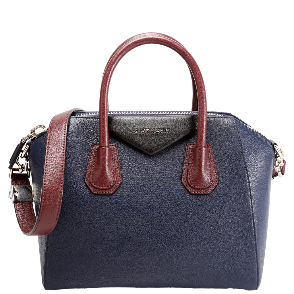 Antigona Satchel Small Navy/Burgendy/Black
