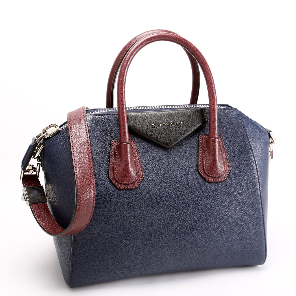 Antigona Satchel Small Navy/Burgendy/Black