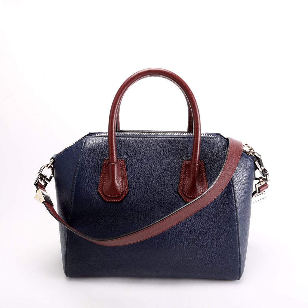 Antigona Satchel Small Navy/Burgendy/Black