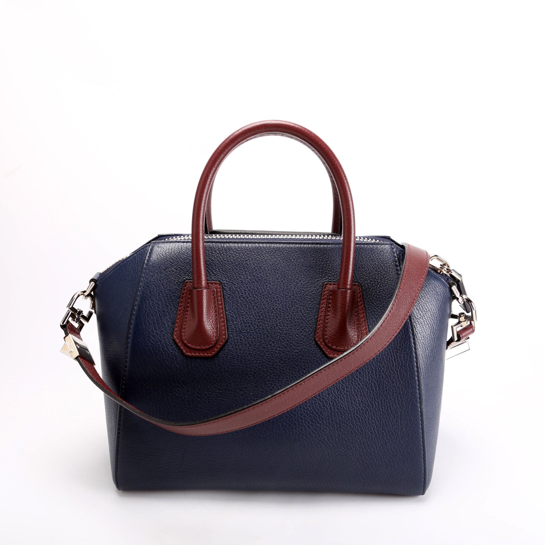 Antigona Satchel Small Navy/Burgendy/Black