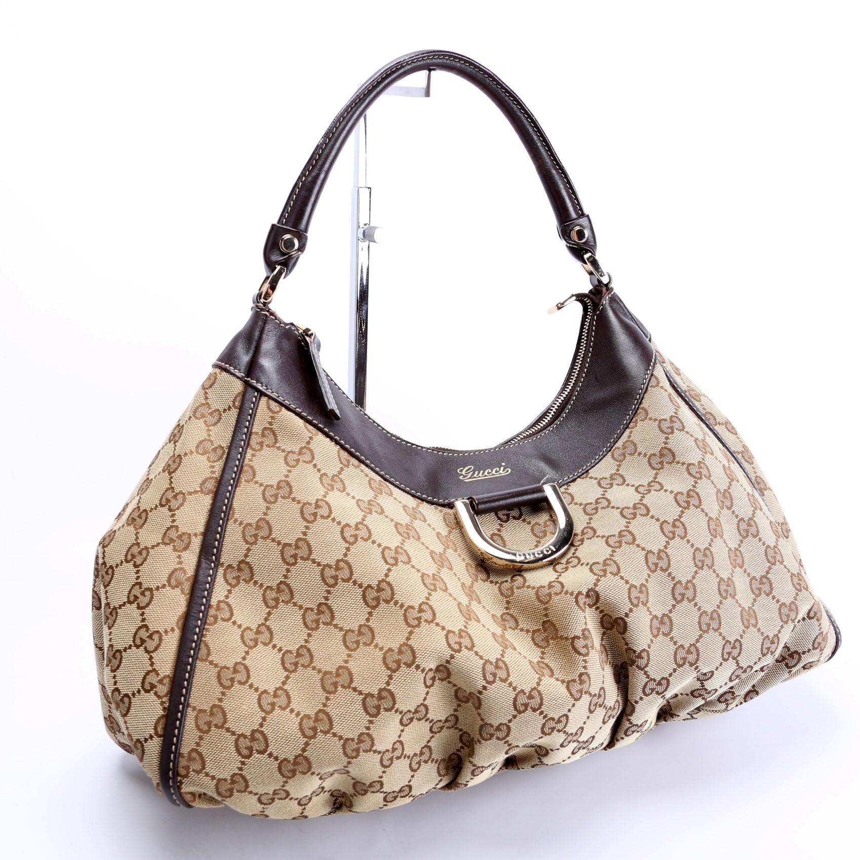 189833 GG Canvas D Ring Hobo