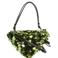Prada 1BA315 Paillettes Triangle Crossbody Green