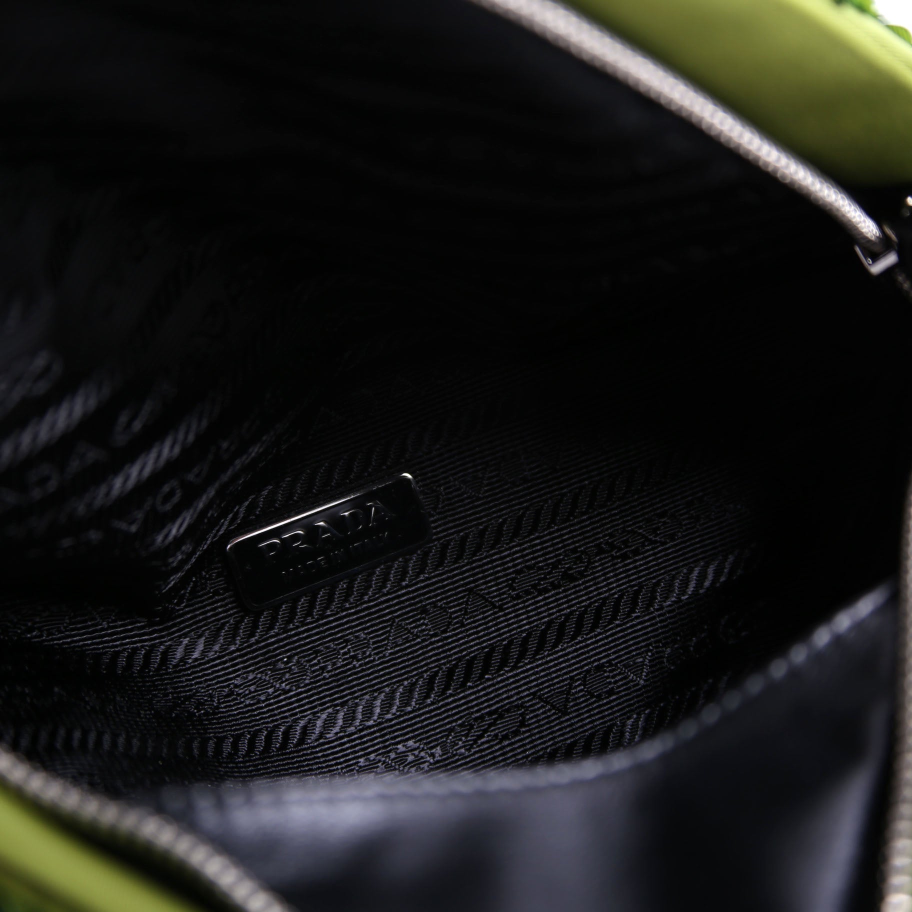 Prada 1BA315 Paillettes Triangle Crossbody Green
