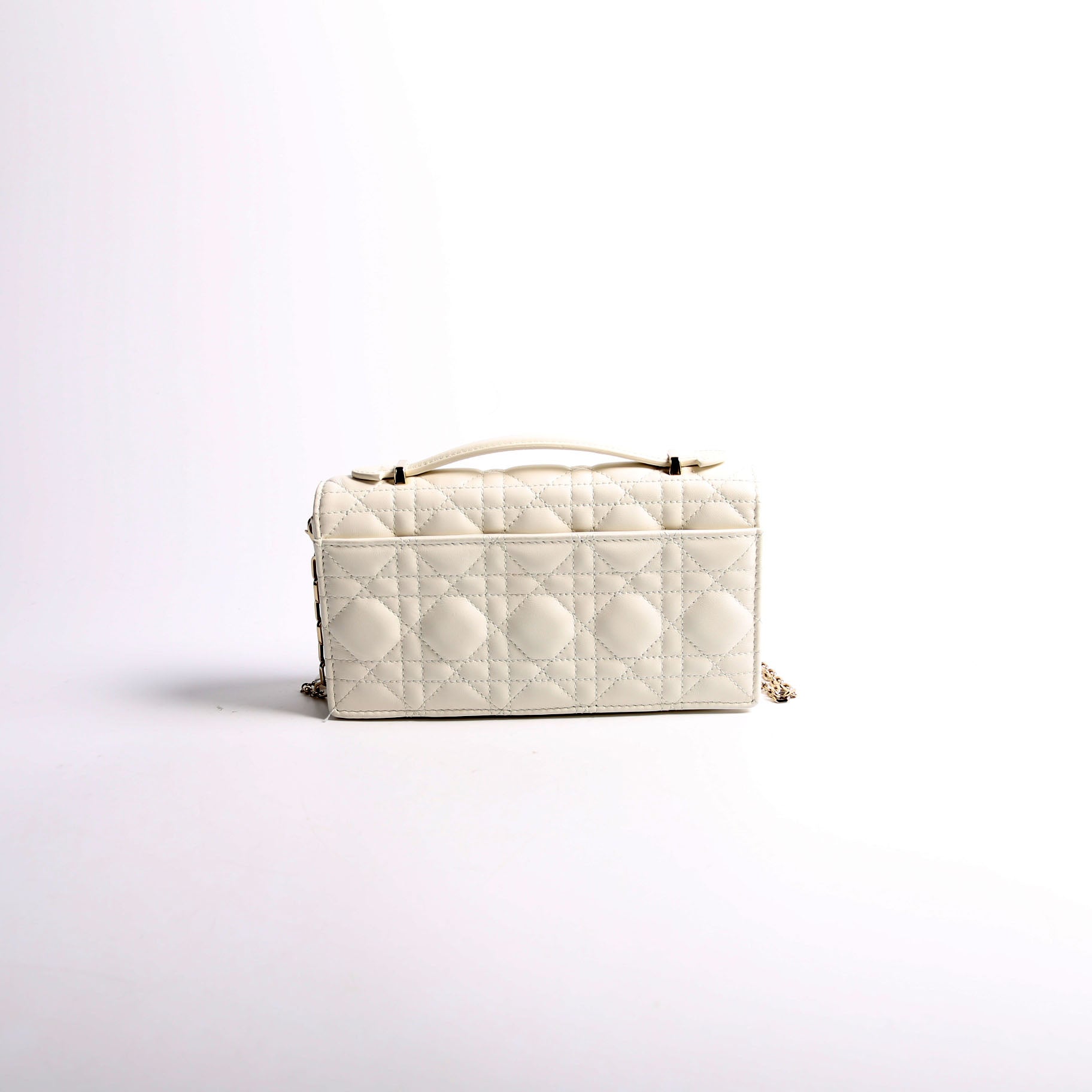 My Dior Mini Chain Bag Cannage Lambskin White