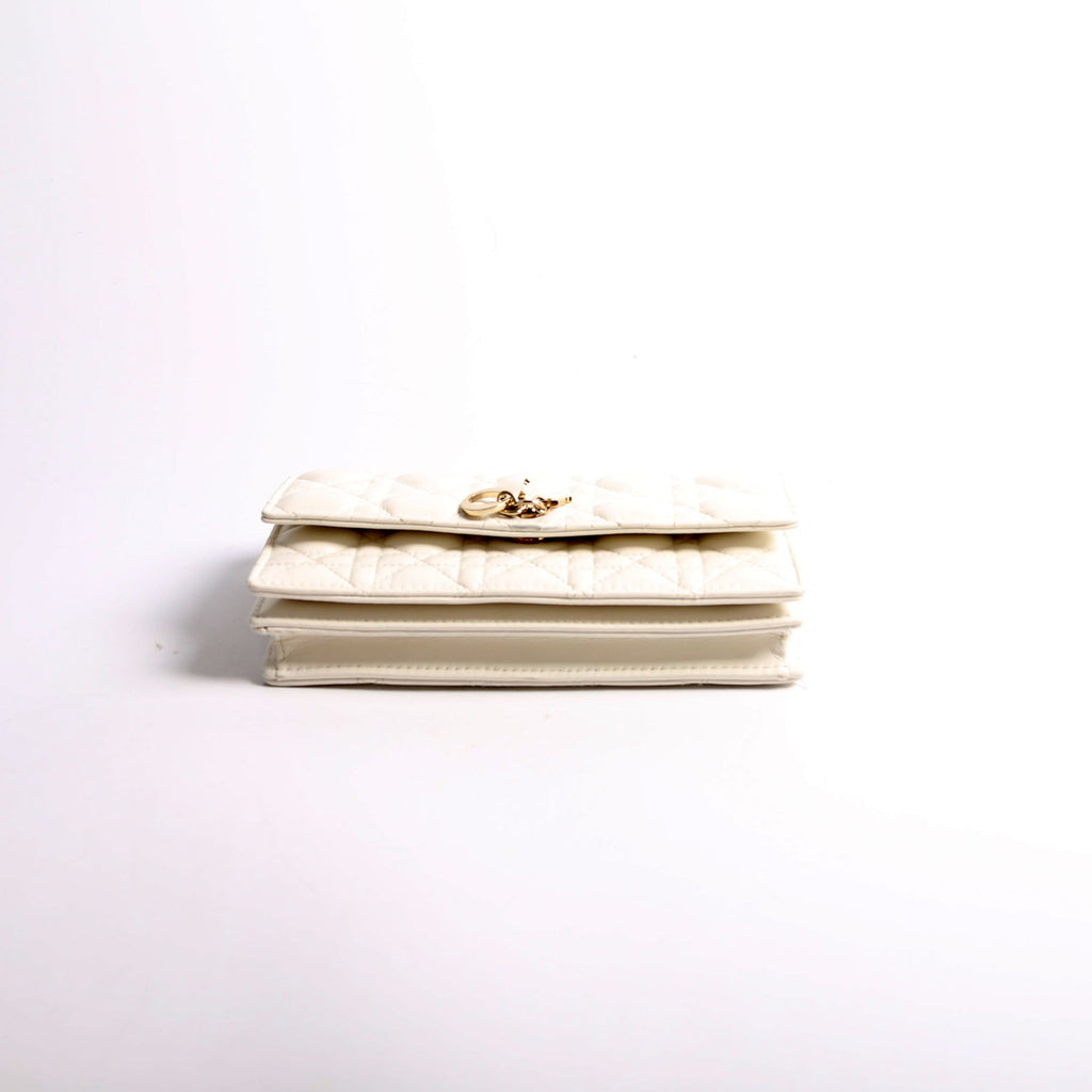My Dior Mini Chain Bag Cannage Lambskin White