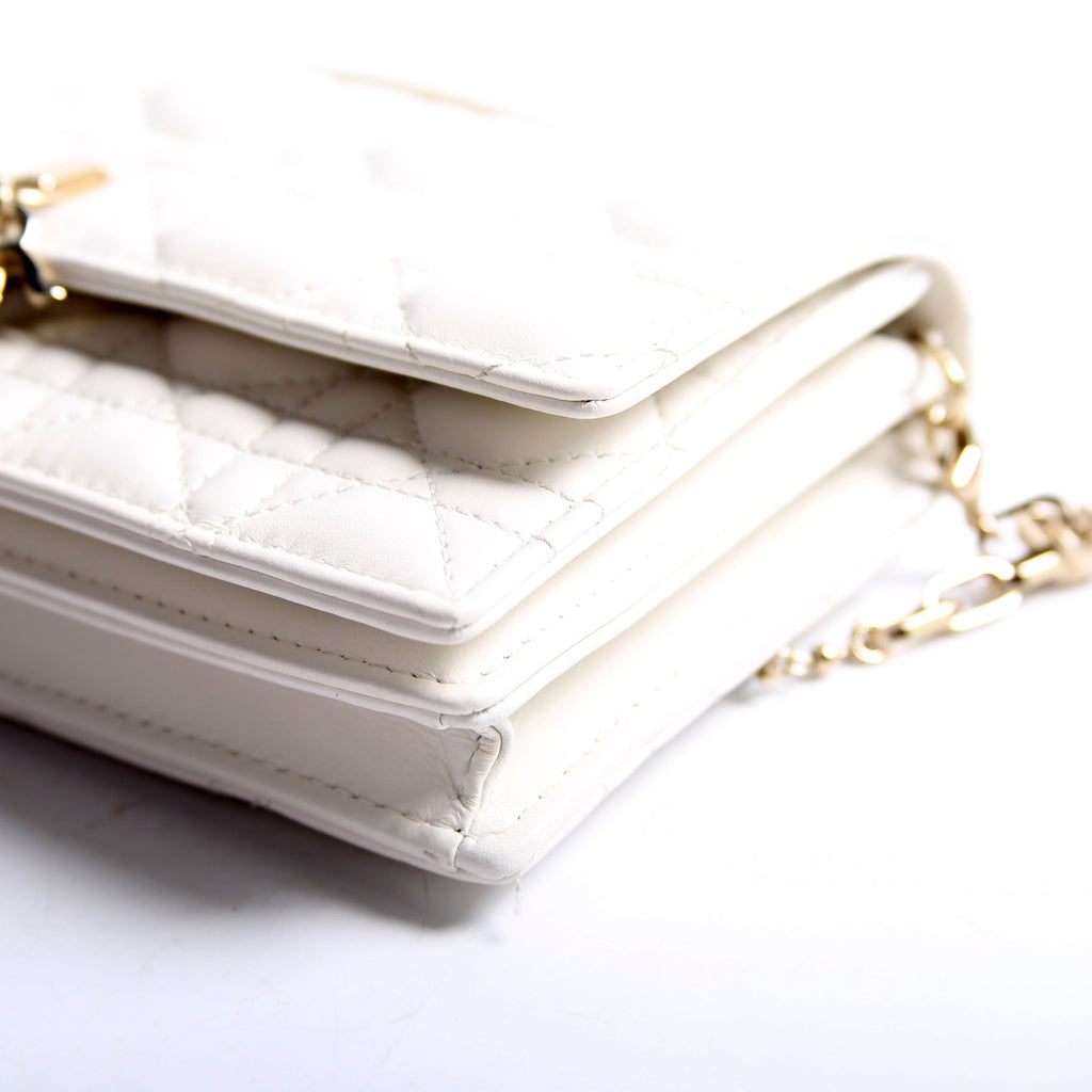 My Dior Mini Chain Bag Cannage Lambskin White