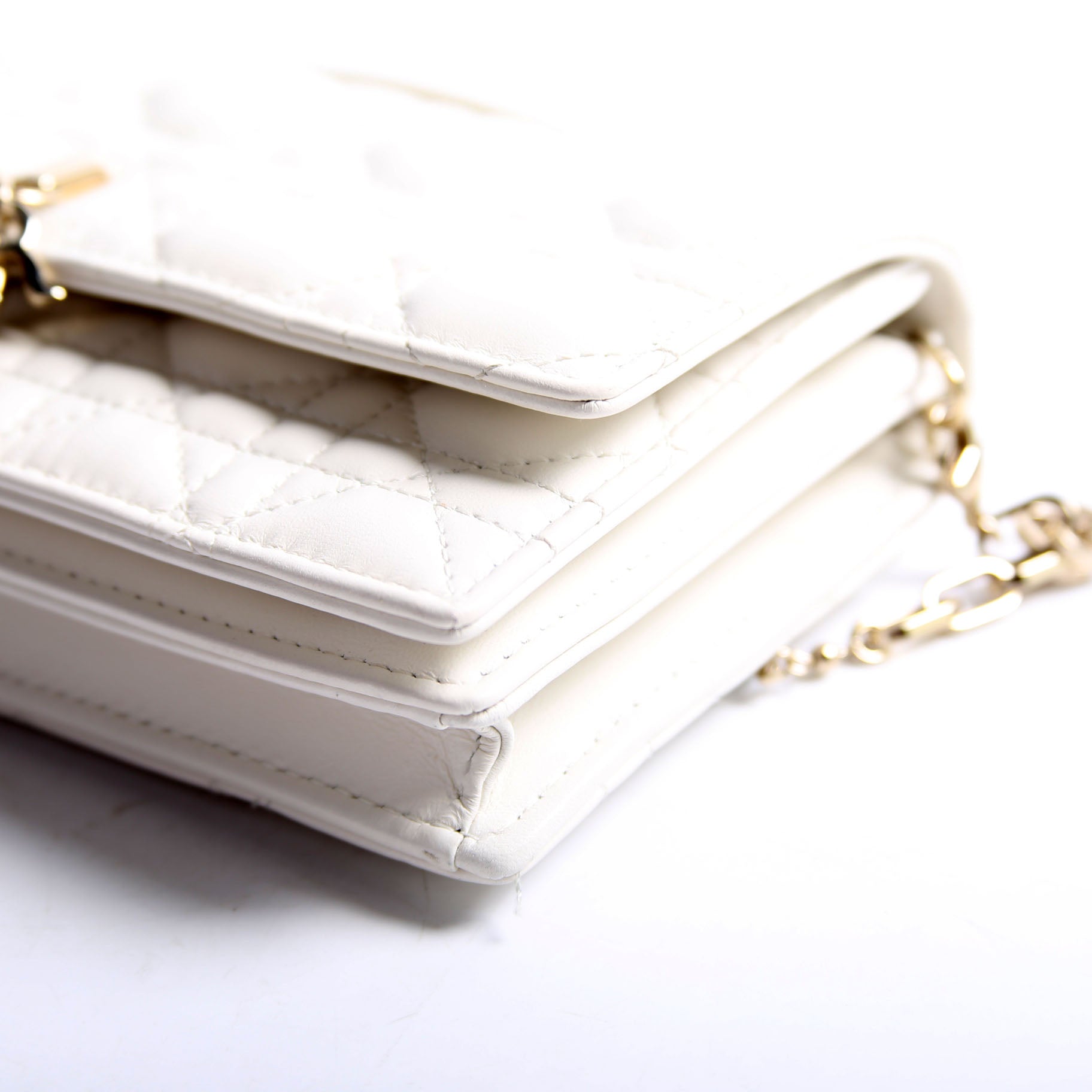My Dior Mini Chain Bag Cannage Lambskin White