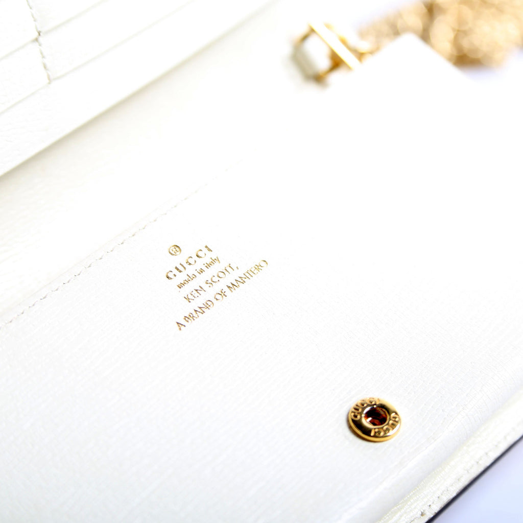 621892 Horsebit 1955 Wallet With Chain White/Multicolor
