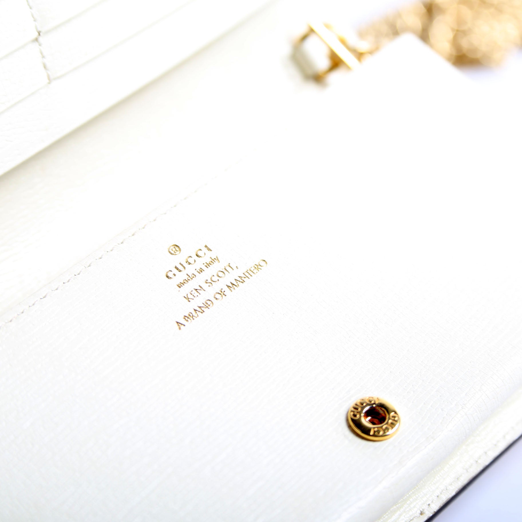 621892 Horsebit 1955 Wallet With Chain White/Multicolor