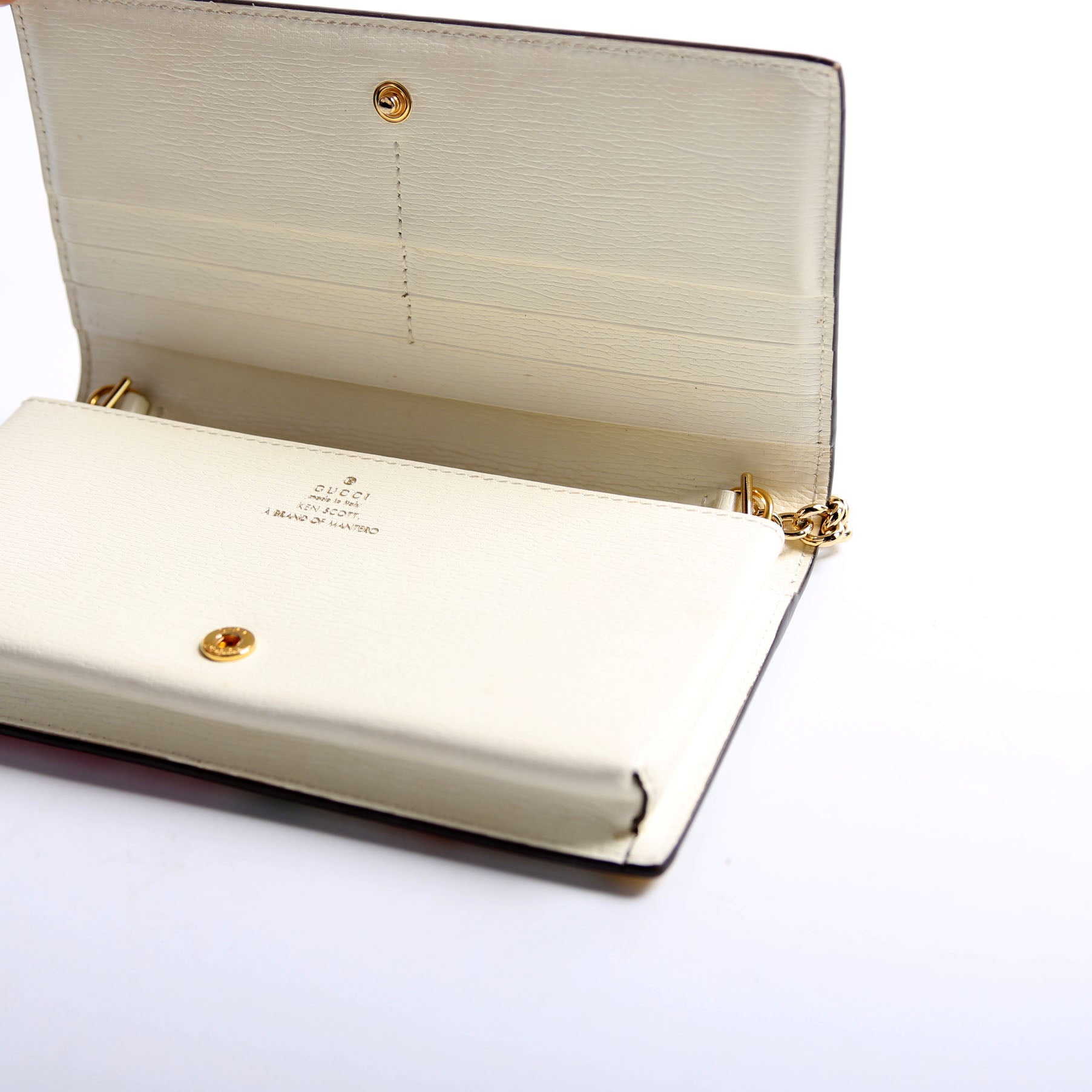 621892 Horsebit 1955 Wallet With Chain White/Multicolor