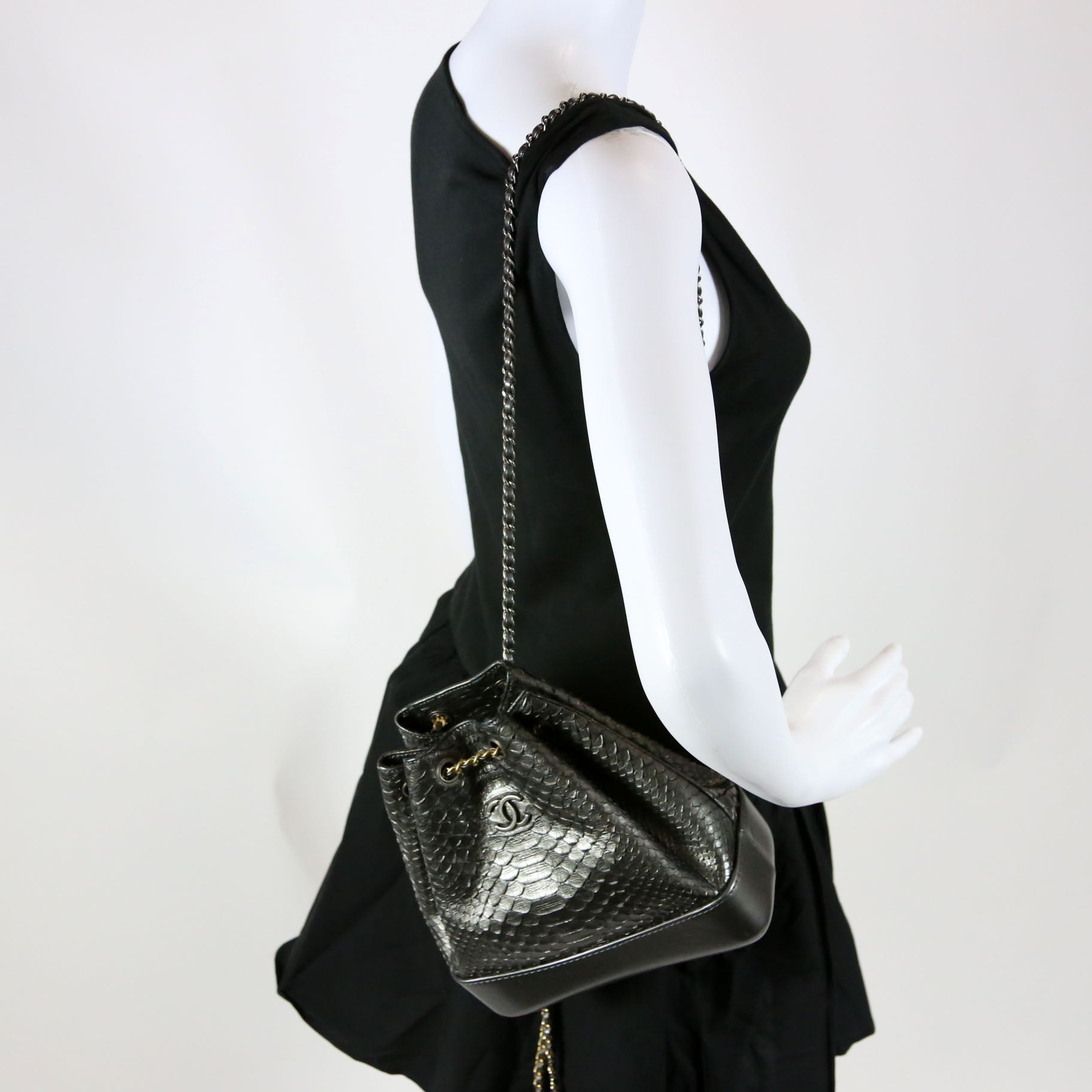 Gabrielle Backpack Small Snakeskin 26M Grey