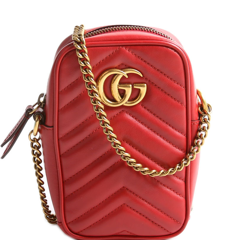 598597 GG Marmont Mini Bag Red